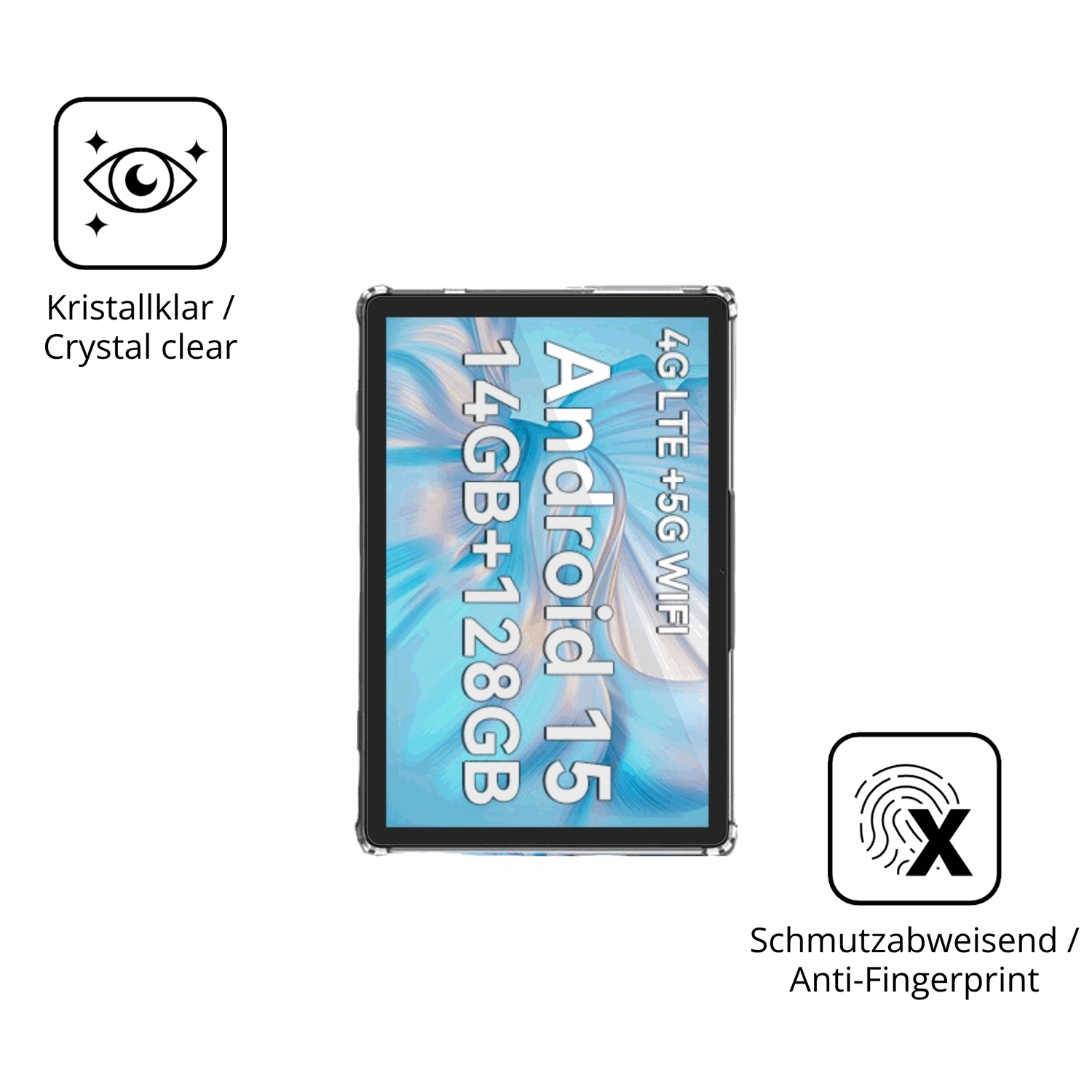 Flexible TPU-Folie passend zugeschnitten für FEONAL D106A 10 Zoll, vollständige Abdeckung