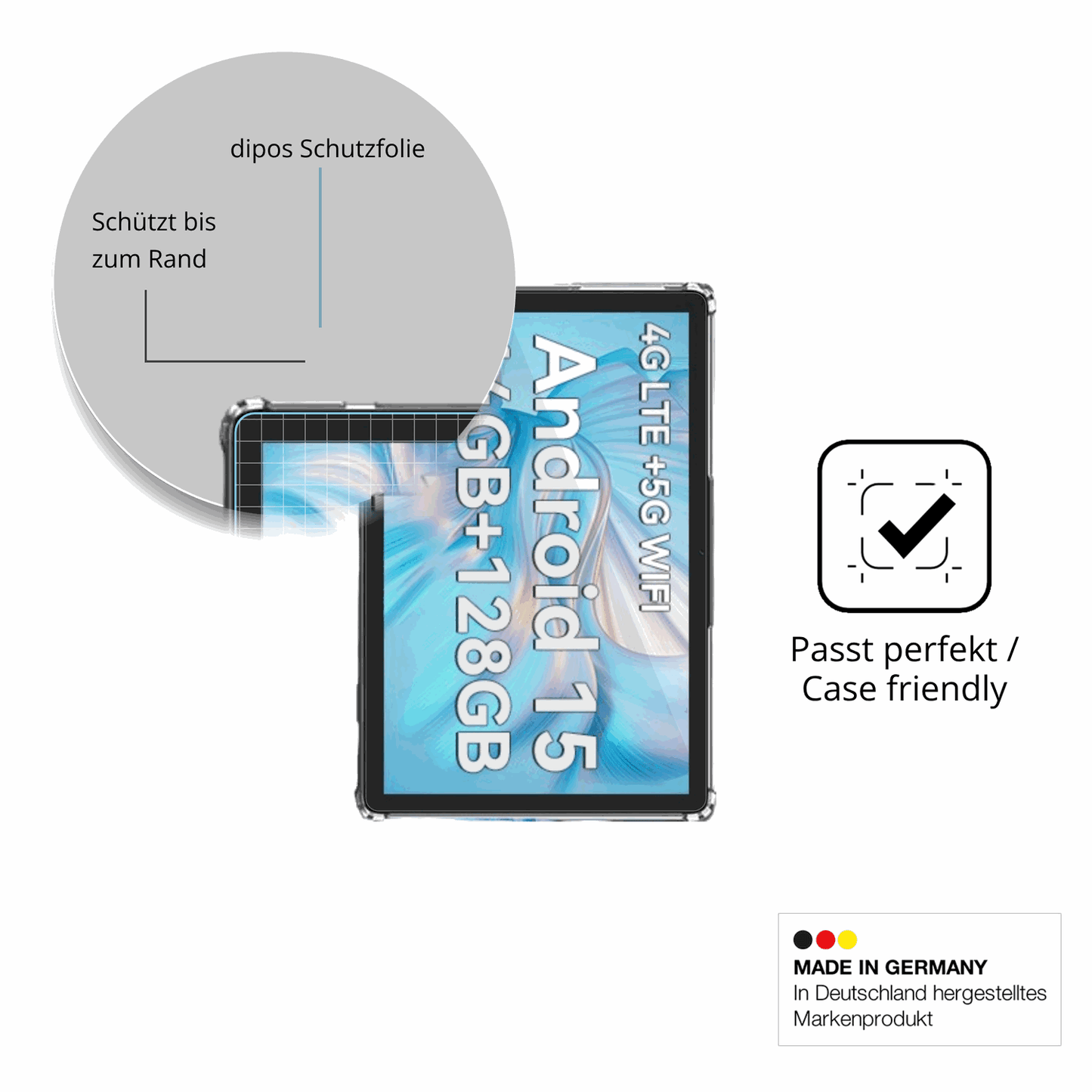Besonders flexibler Displayschutz mit Anti-Shock-Schicht im Materialmix