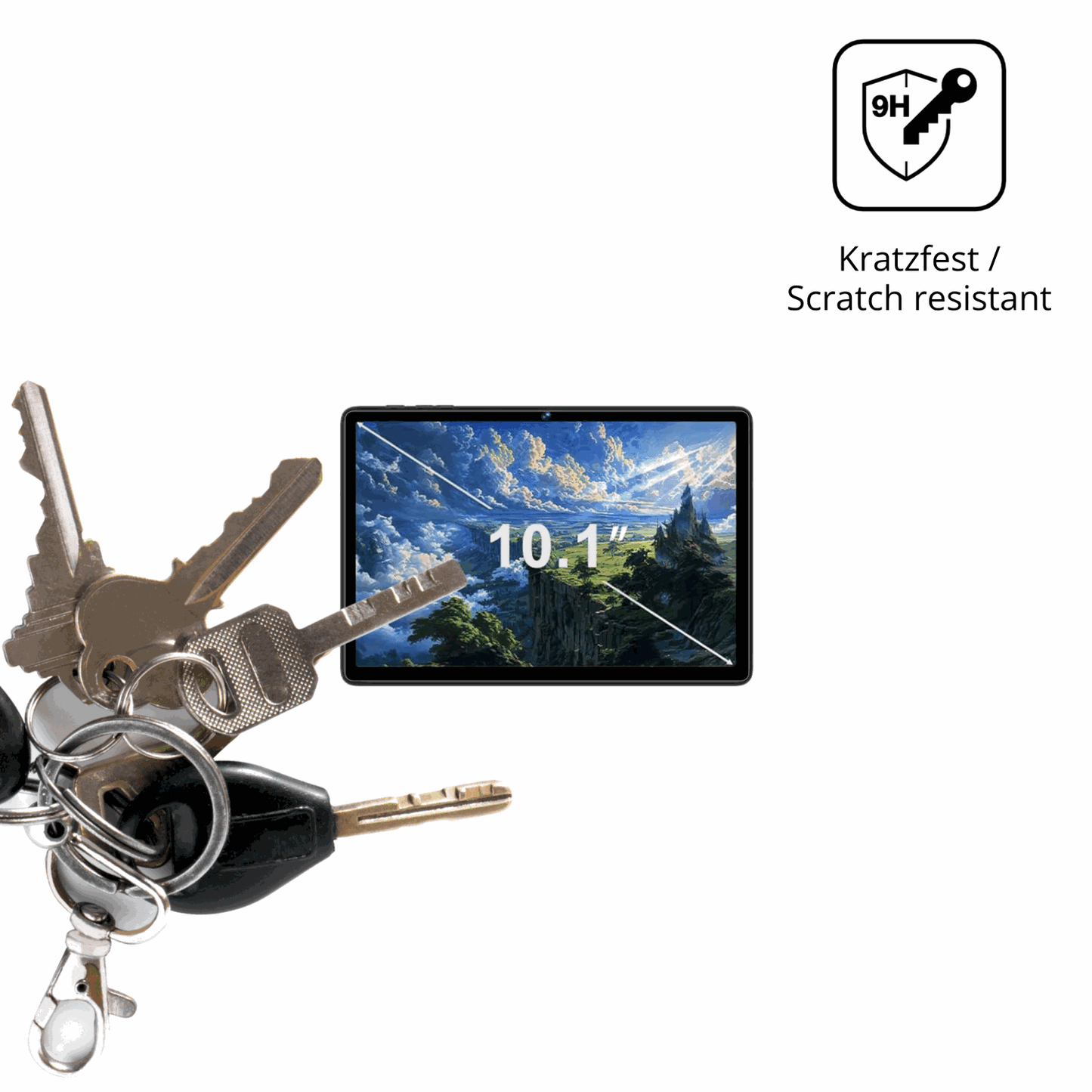 dipos Displayschutz für fezawio F12, transparente Oberfläche, perfekte Passform auch für die Rundungen