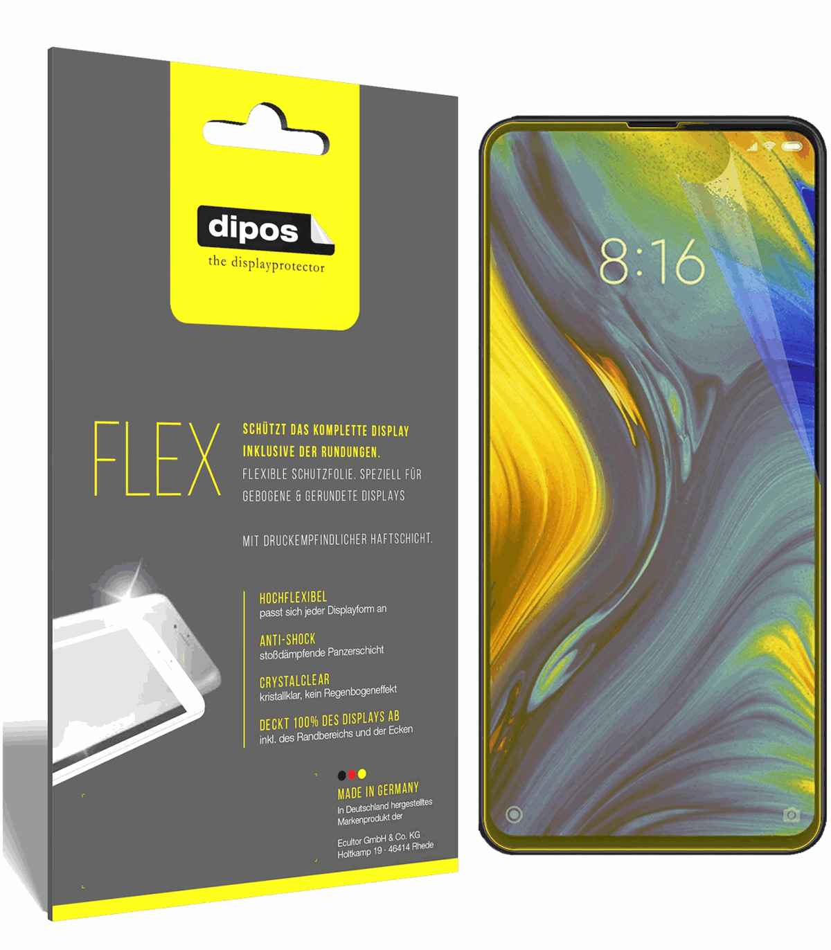 3x Full Cover Screen Protector for Xiaomi Mi Mix 3 – Covers Curved Edges | dipos