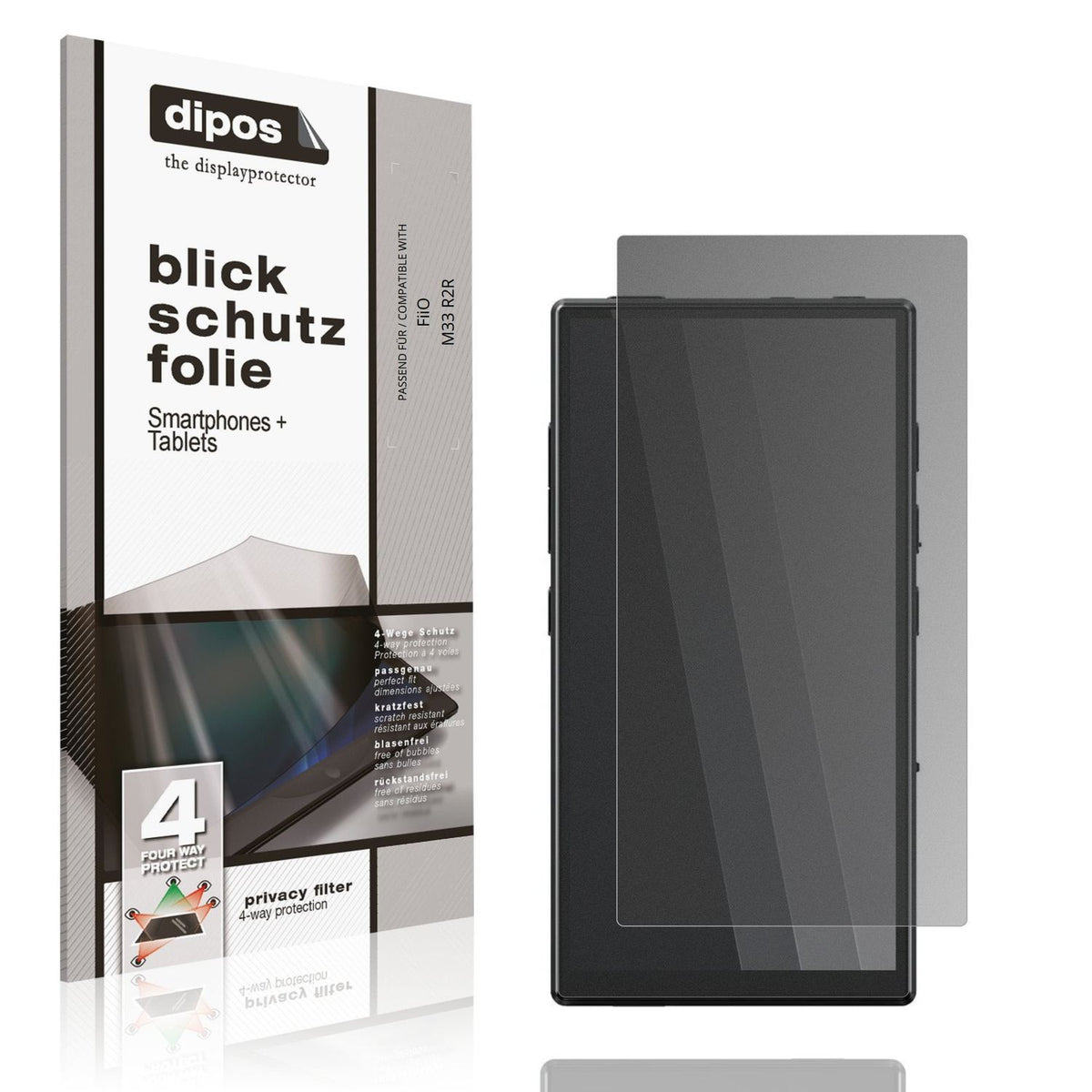 Screen Protector for FiiO M33 R2R Privacy Filter 4-Way Protection dipos