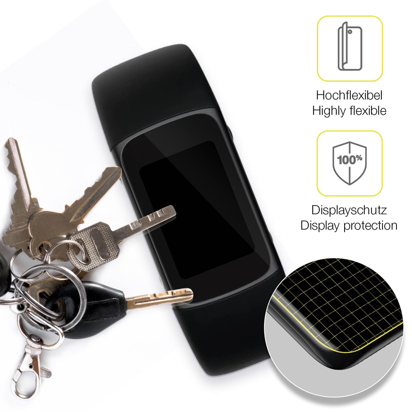 dipos Displayschutz für Fitbit Charge 6, transparente Oberfläche, geringe Dicke und perfekte Passform