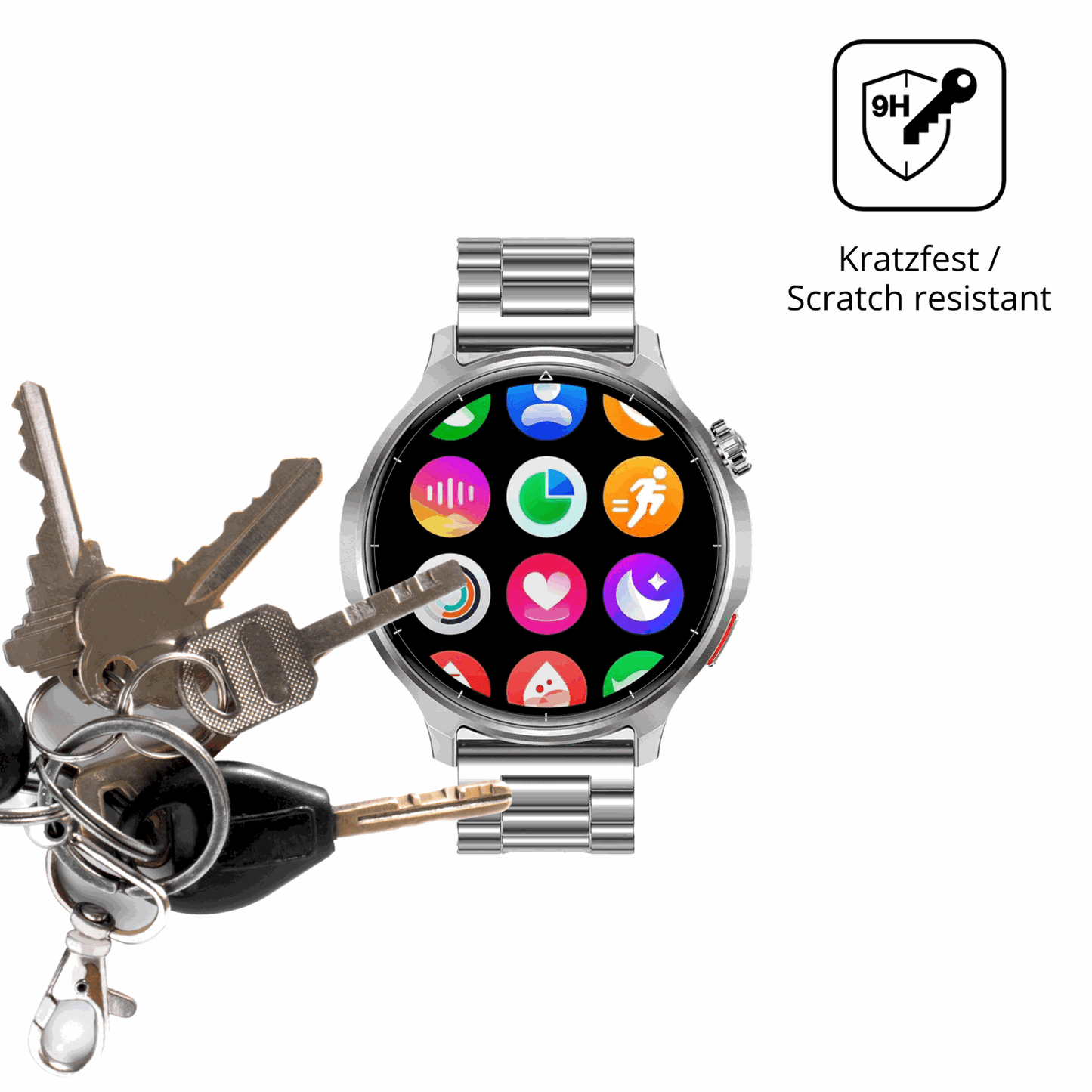 dipos Displayschutz für Fitdafit 1.52 Zoll Smartwatch, transparente Oberfläche, perfekte Passform auch für die Rundungen