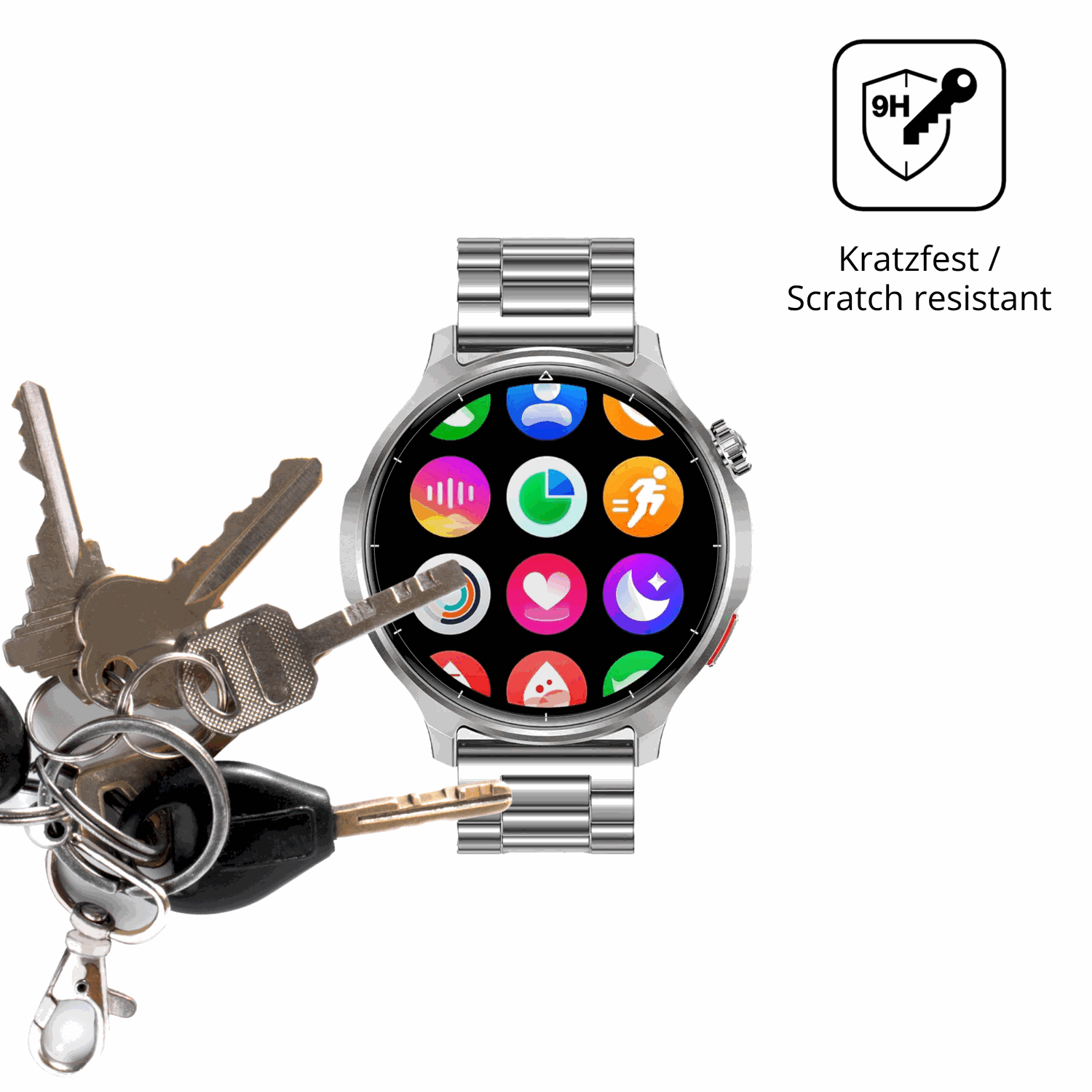 dipos Displayschutz für Fitdafit 1.52 Zoll Smartwatch, transparente Oberfläche, perfekte Passform auch für die Rundungen