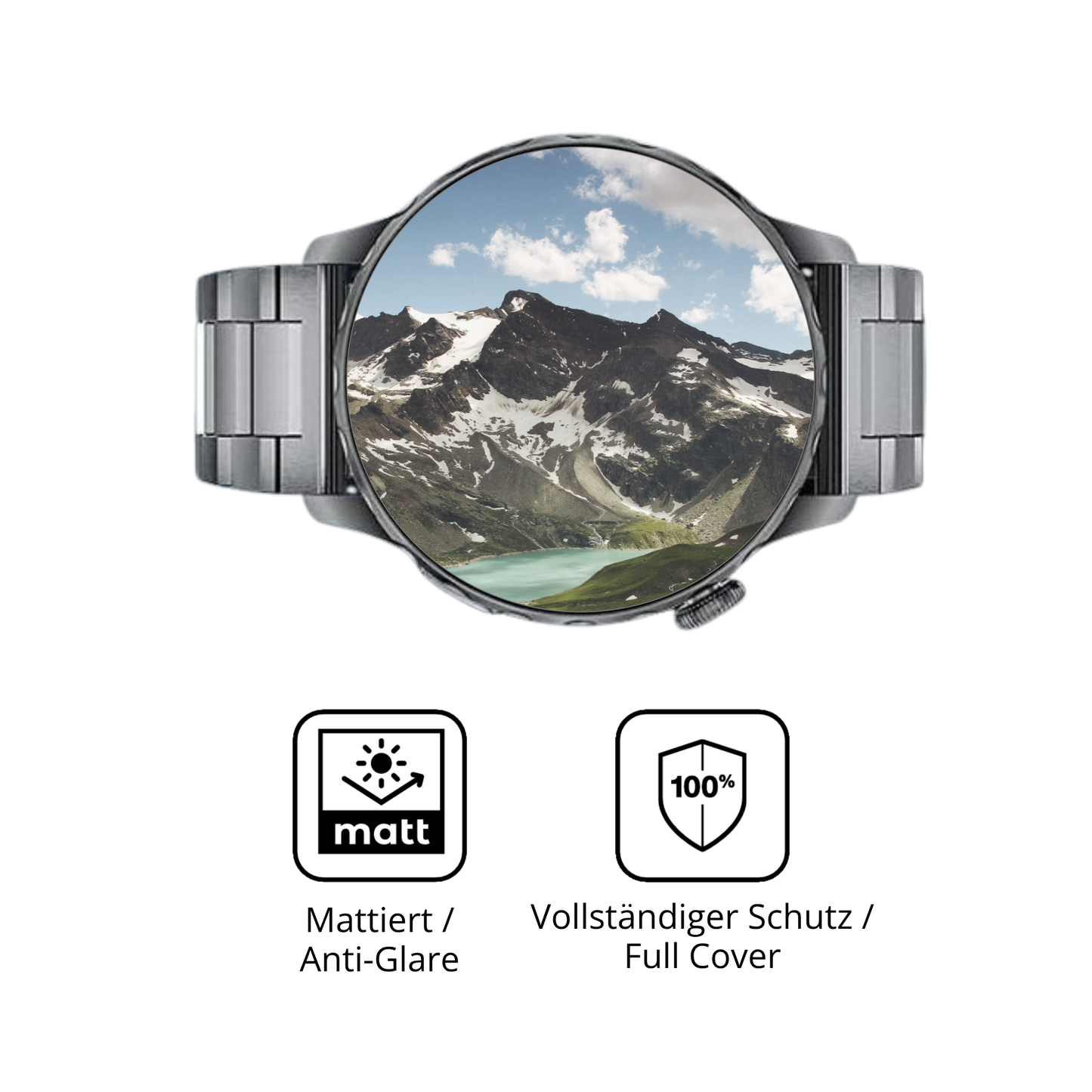 Flexible TPU-Folie passend zugeschnitten für FITFLEX 1.43 Zoll Smartwatch, vollständige Abdeckung