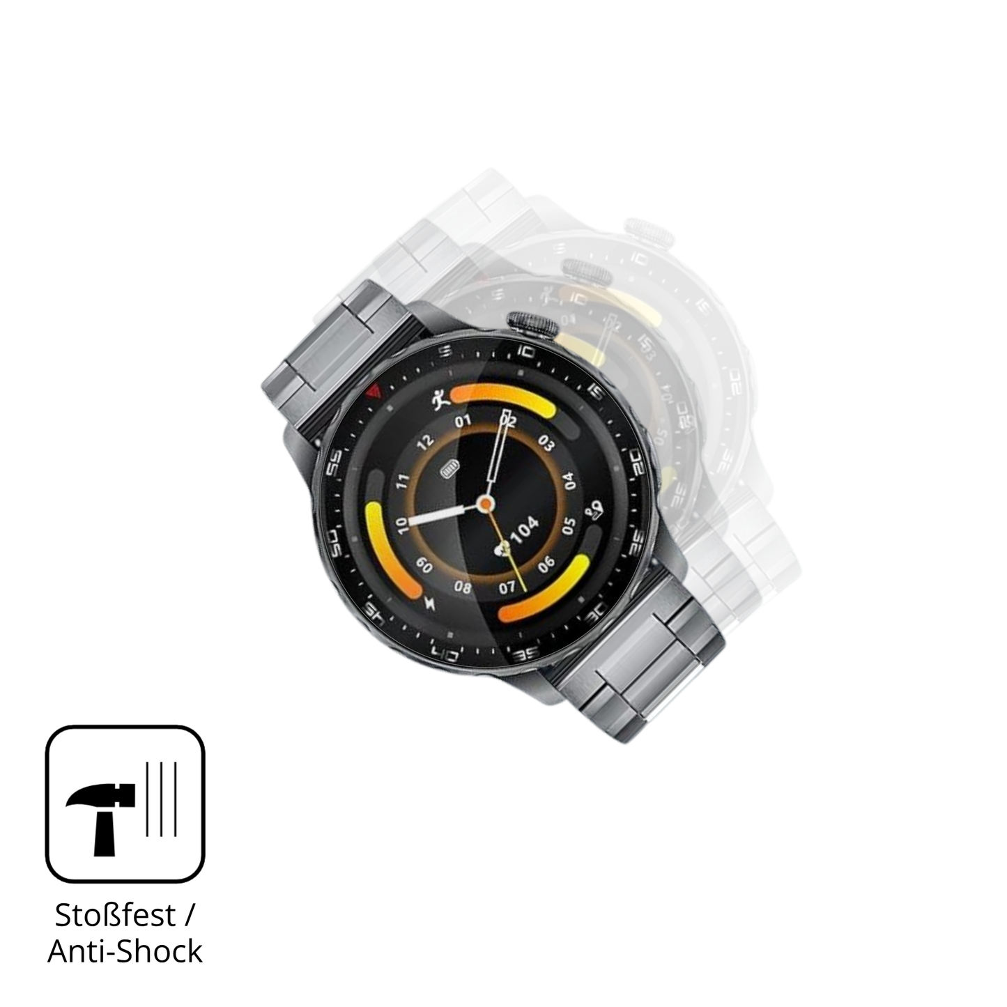Schutz gegen Kratzer auf dem FITFLEX 1.43 Zoll Smartwatch Glas durch Schlüssel oder Ähnliches