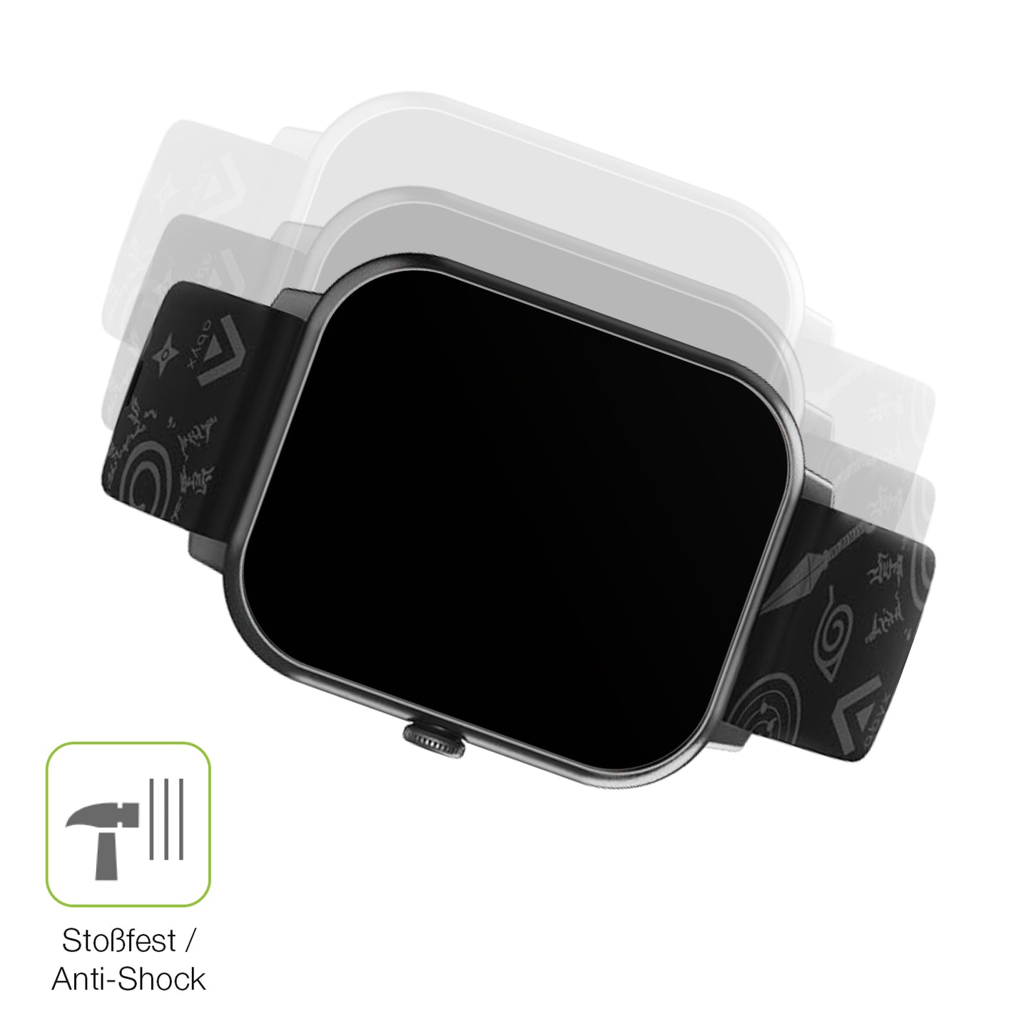 Schutz gegen Kratzer auf dem Abyx FIT Touch 3 1.83 Zoll Glas durch Schlüssel, Stöße gegen die Tischkante oder Stürze