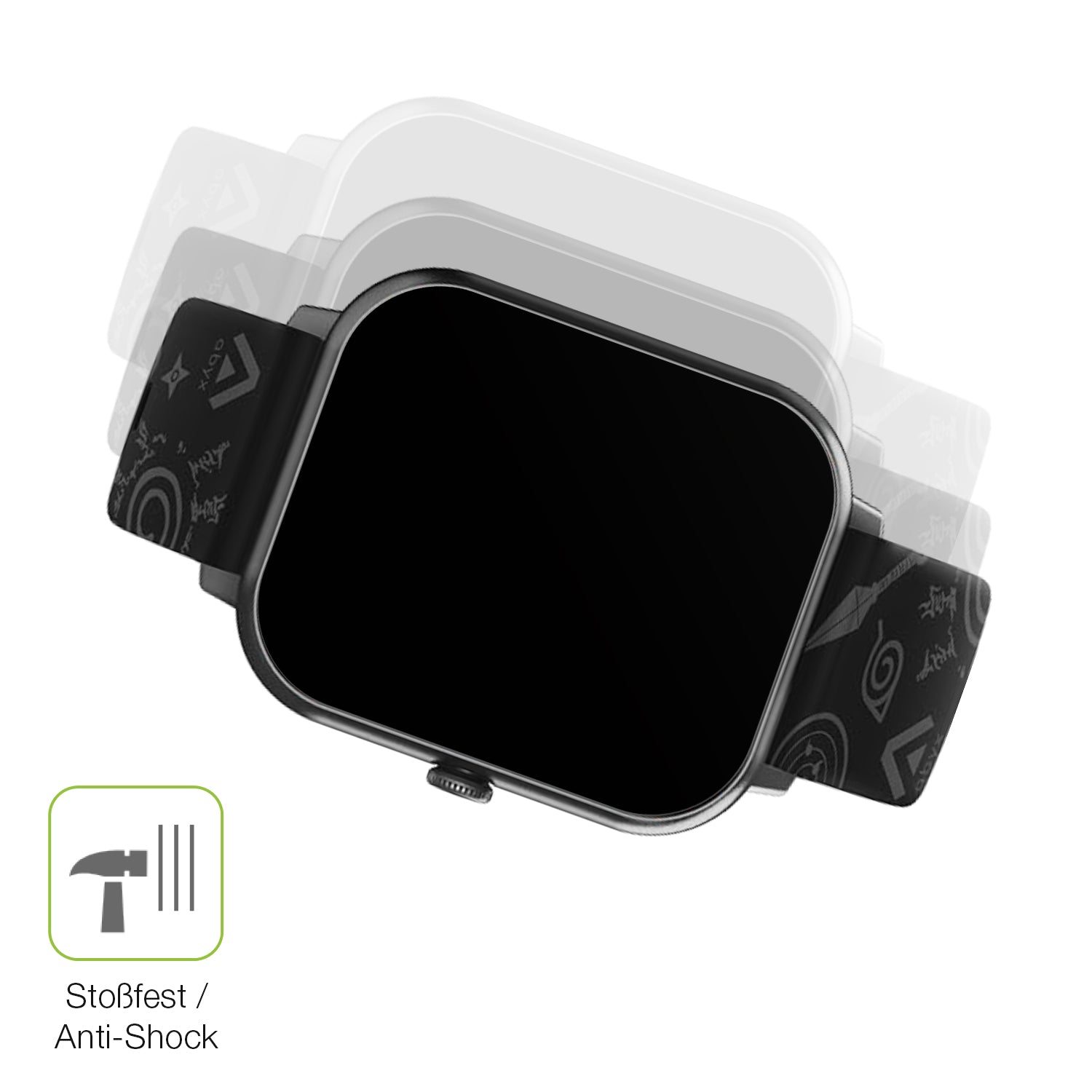 Schutz gegen Kratzer auf dem Abyx FIT Touch 3 1.83 Zoll Glas durch Schlüssel, Stöße gegen die Tischkante oder Stürze