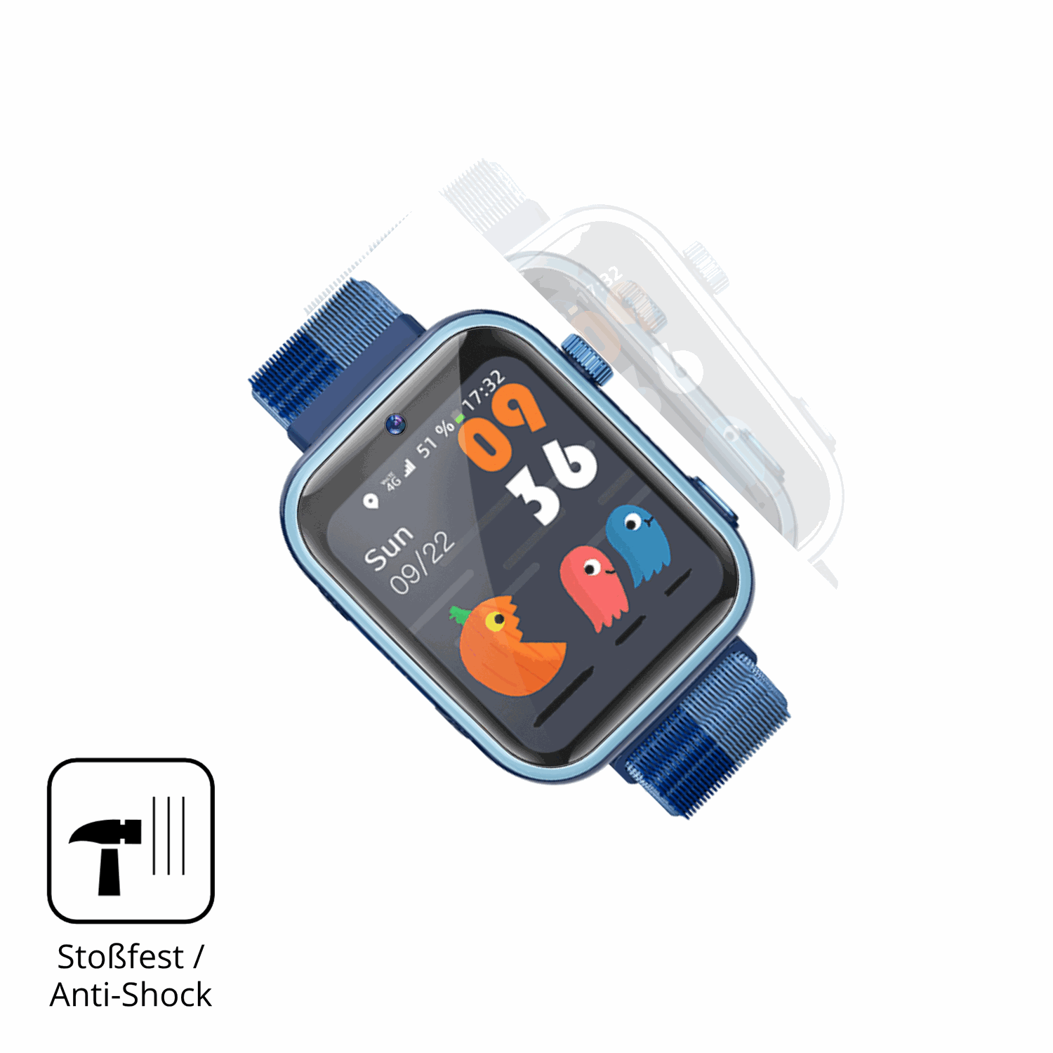 Schutz gegen Kratzer auf dem Aimiuvei T45 Kids Smartwatch 1.83 Zoll Glas durch Schlüssel, Stöße gegen die Tischkante oder Stürze