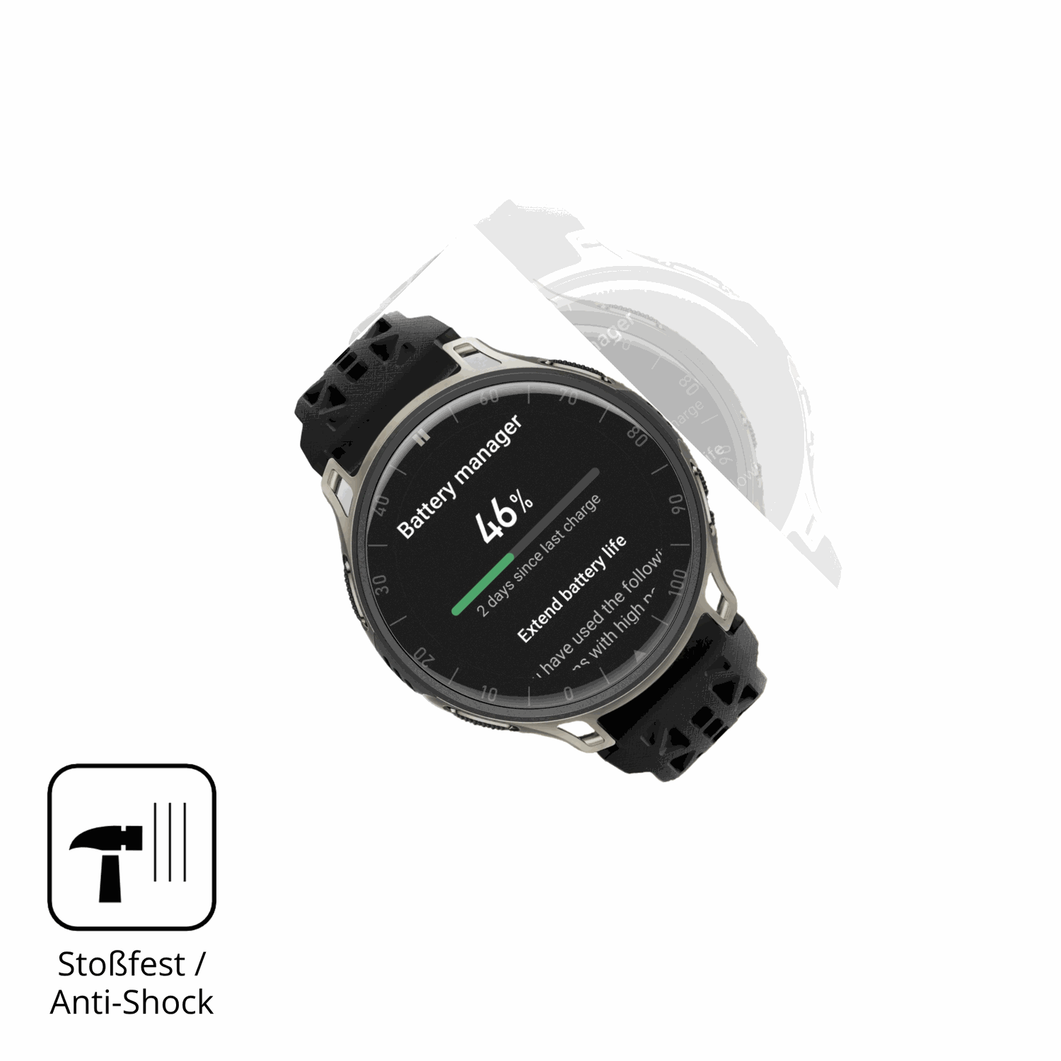 Schutz gegen Kratzer auf dem Amazfit Cheetah 2 Pro Glas durch Schlüssel, Stöße gegen die Tischkante oder Stürze