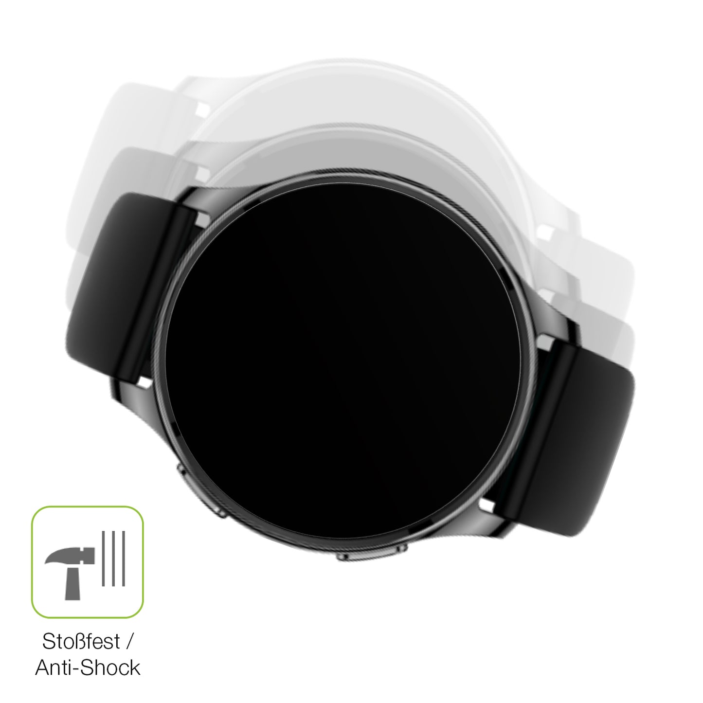 Schutz gegen Kratzer auf dem Amazfit Pop 3r Glas durch Schlüssel, Stöße gegen die Tischkante oder Stürze