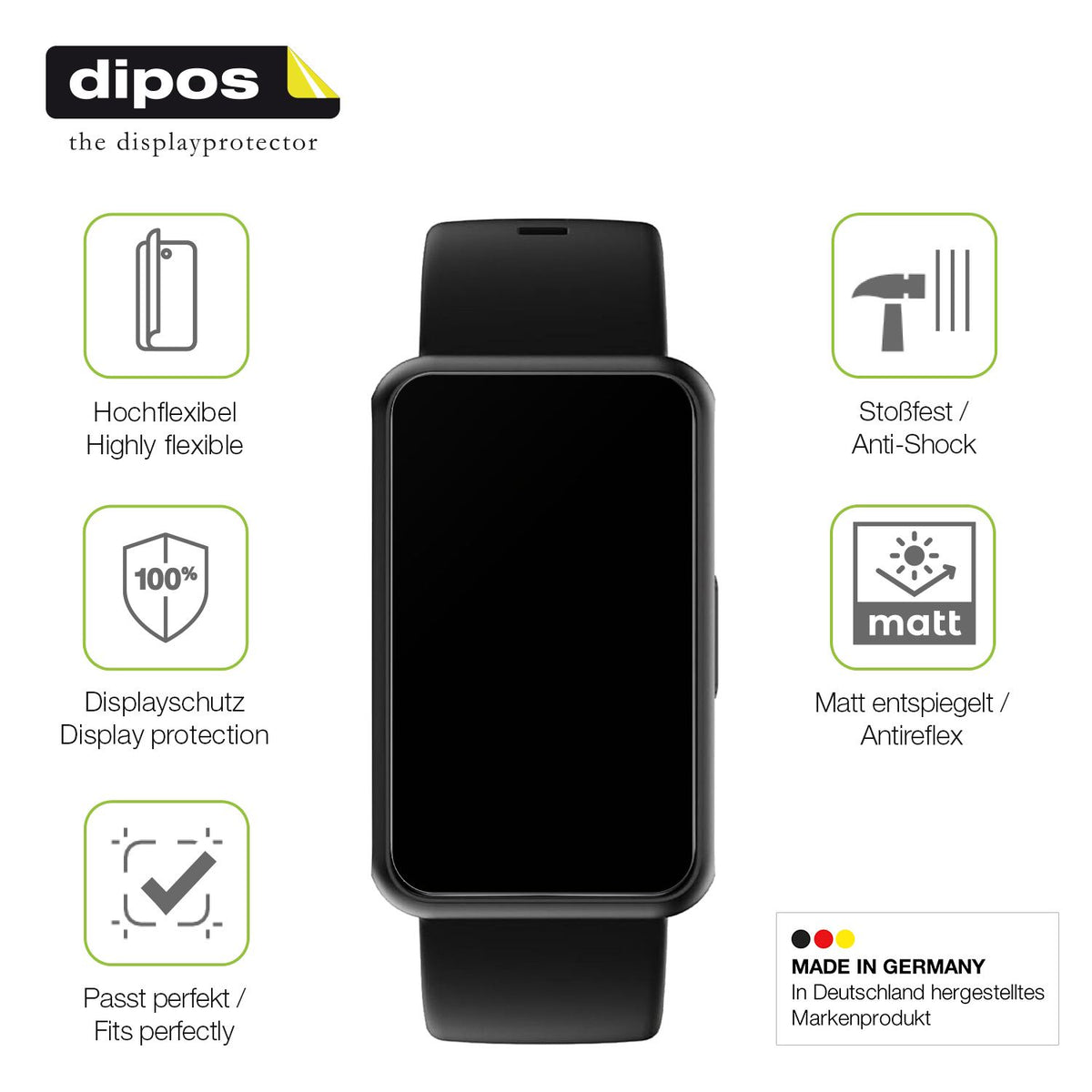 Schutz gegen Kratzer auf dem Asmoda Fitnesstracker 1,47 Zoll Glas durch Schlüssel, Stöße gegen die Tischkante oder Stürze