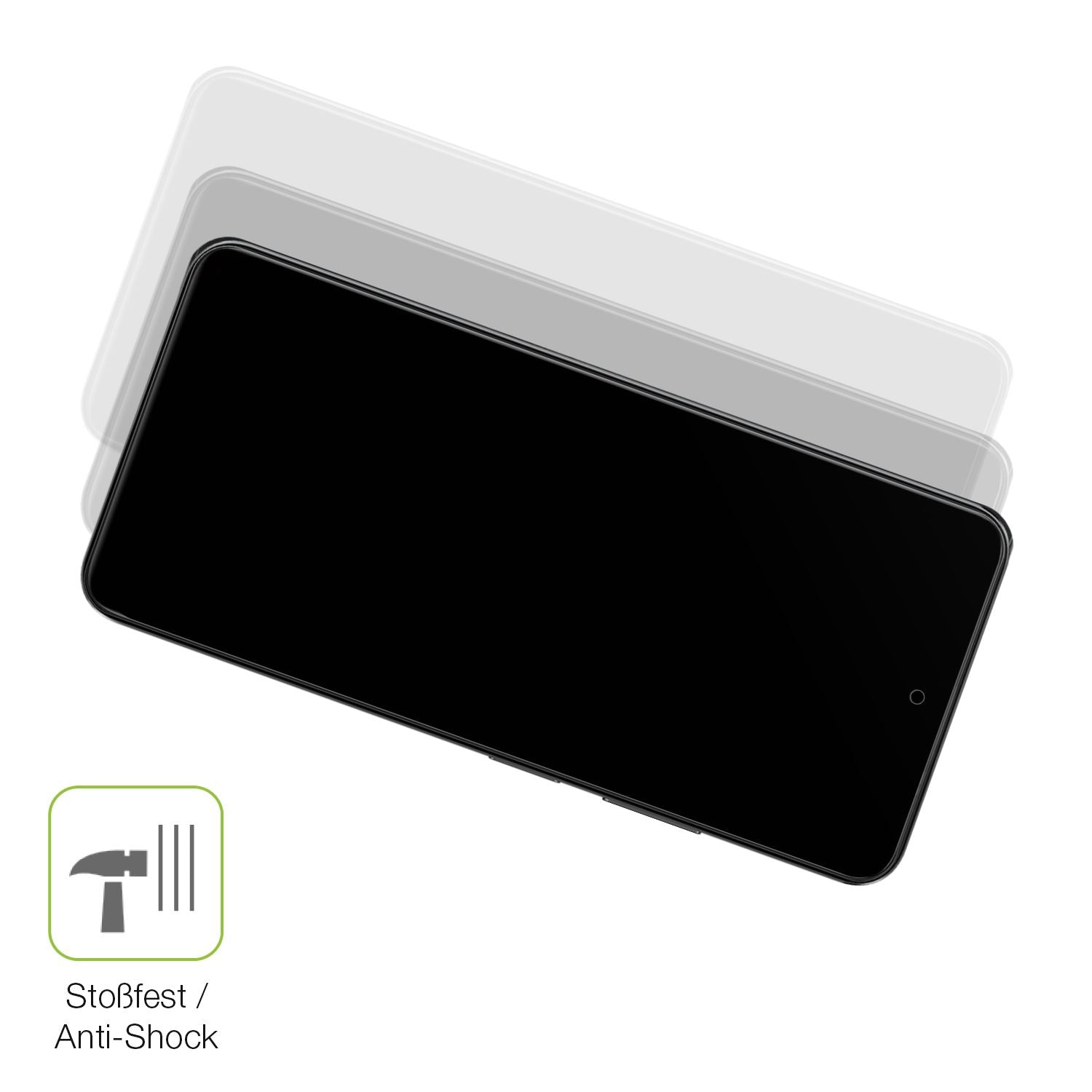 Schutz gegen Kratzer auf dem Blackview Color 6 KI Glas durch Schlüssel, Stöße gegen die Tischkante oder Stürze
