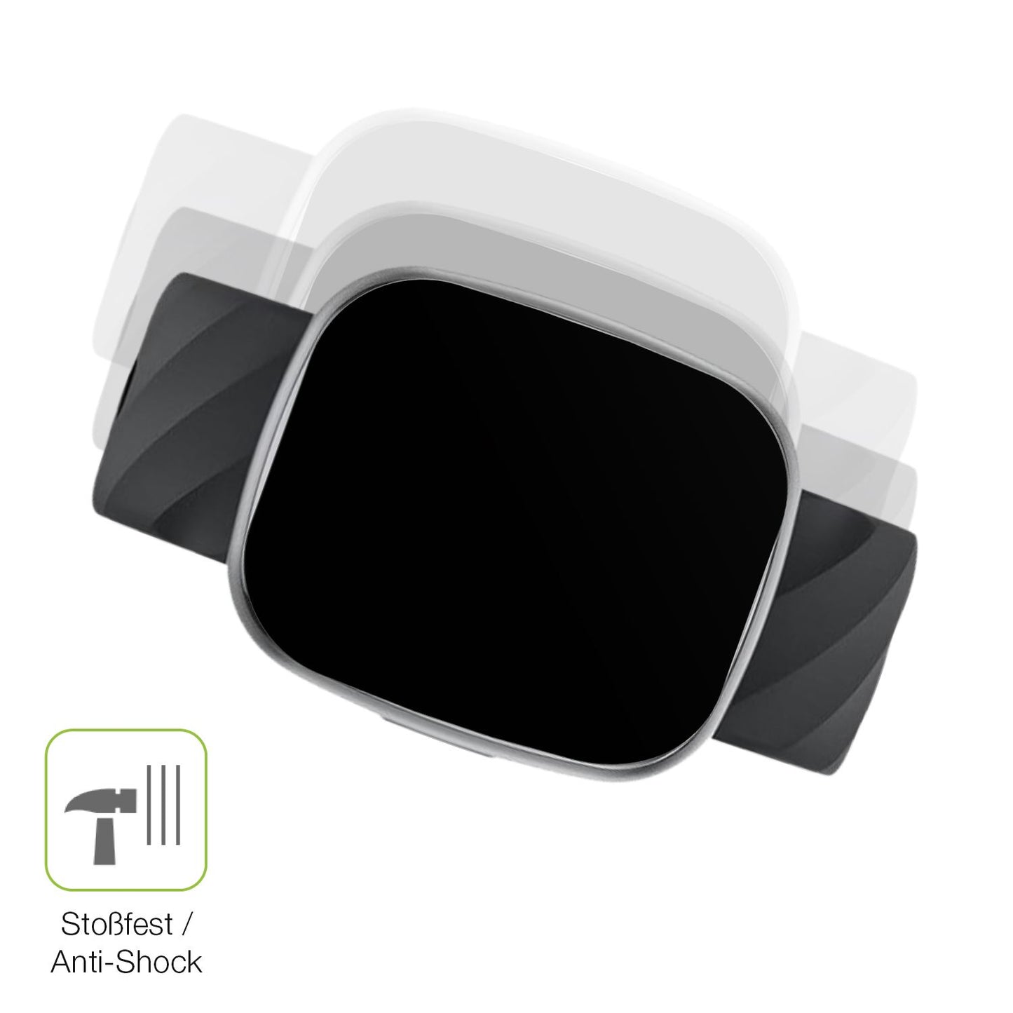 Schutz gegen Kratzer auf dem Catgiff A22 Smartwatch Glas durch Schlüssel, Stöße gegen die Tischkante oder Stürze