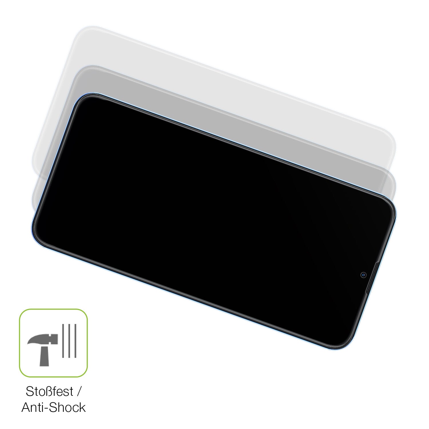 Schutz gegen Kratzer auf dem Coolpad Cool 12A Glas durch Schlüssel, Stöße gegen die Tischkante oder Stürze