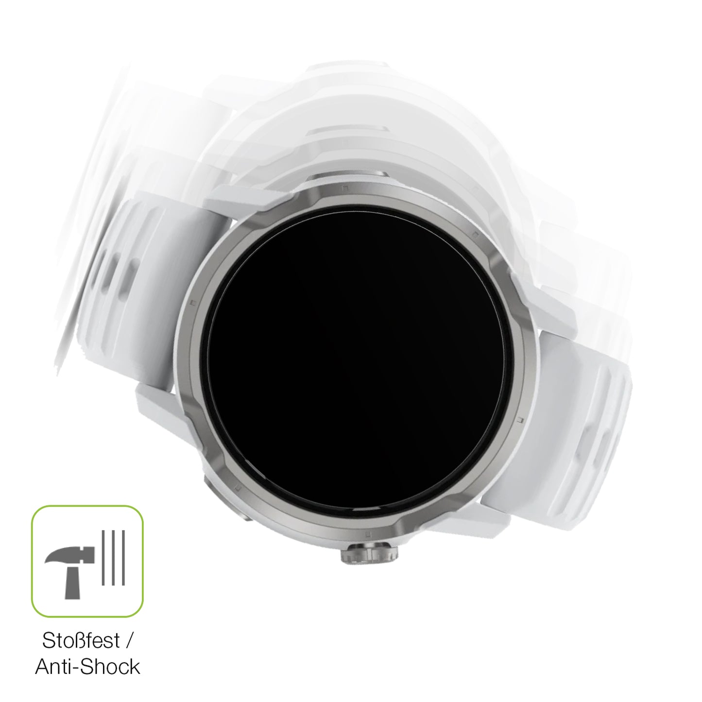 Schutz gegen Kratzer auf dem Coros Apex 4 46mm Glas durch Schlüssel, Stöße gegen die Tischkante oder Stürze