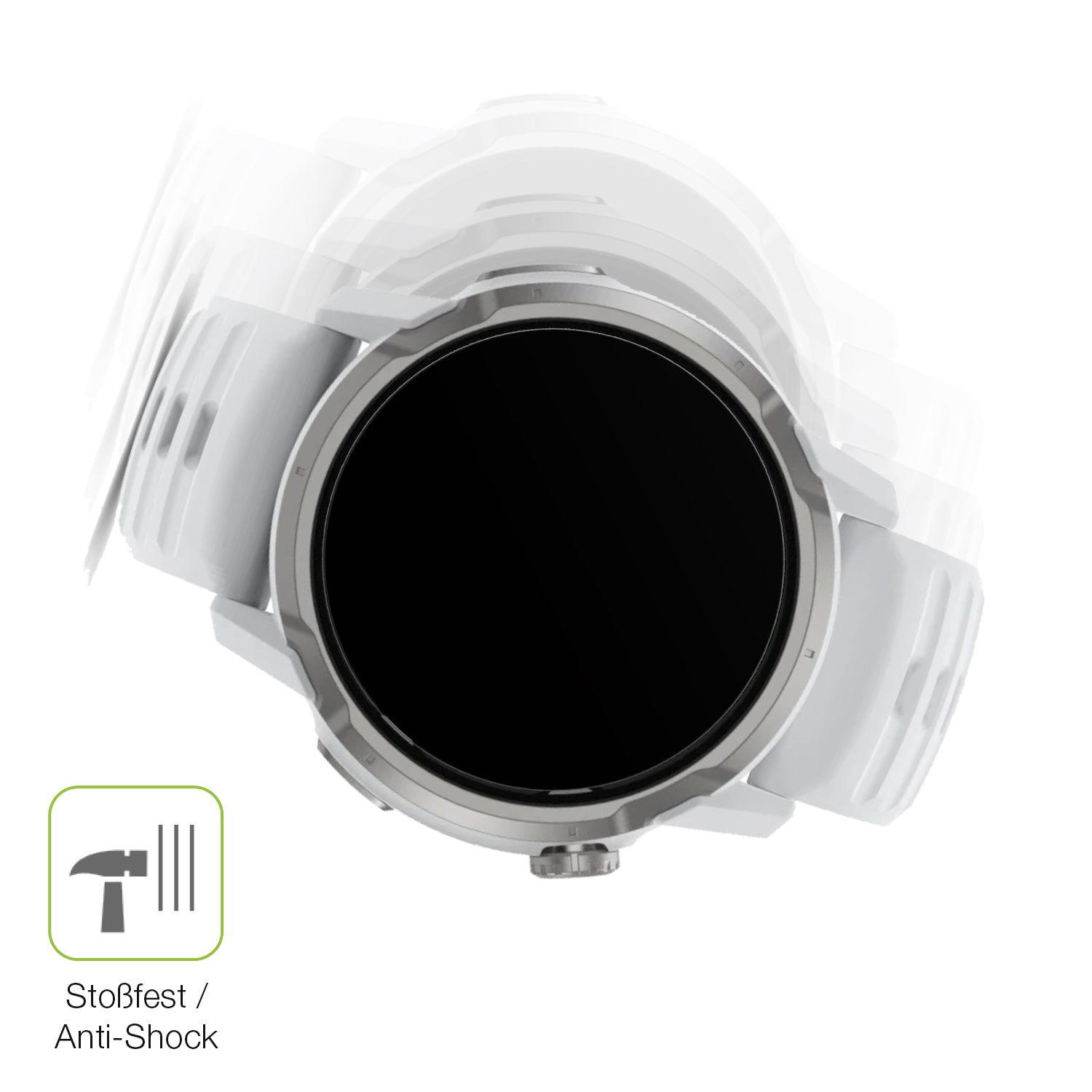 Schutz gegen Kratzer auf dem Coros Apex 4 46mm Glas durch Schlüssel, Stöße gegen die Tischkante oder Stürze