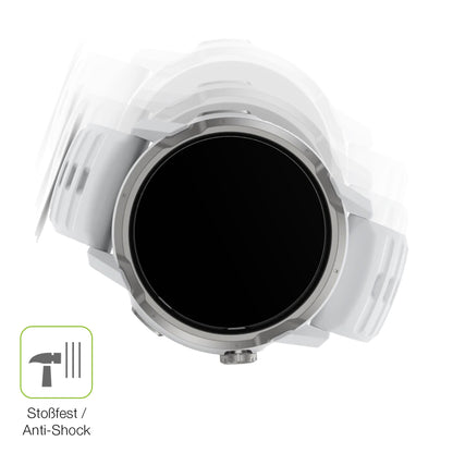 Schutz gegen Kratzer auf dem Coros Apex 4 46mm Glas durch Schlüssel, Stöße gegen die Tischkante oder Stürze