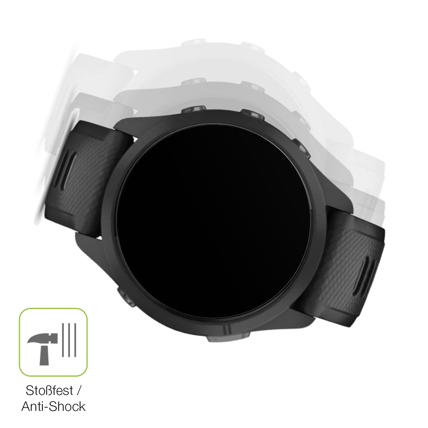 Schutz gegen Kratzer auf dem Garmin Forerunner 265s 42mm Glas durch Schlüssel, Stöße gegen die Tischkante oder Stürze