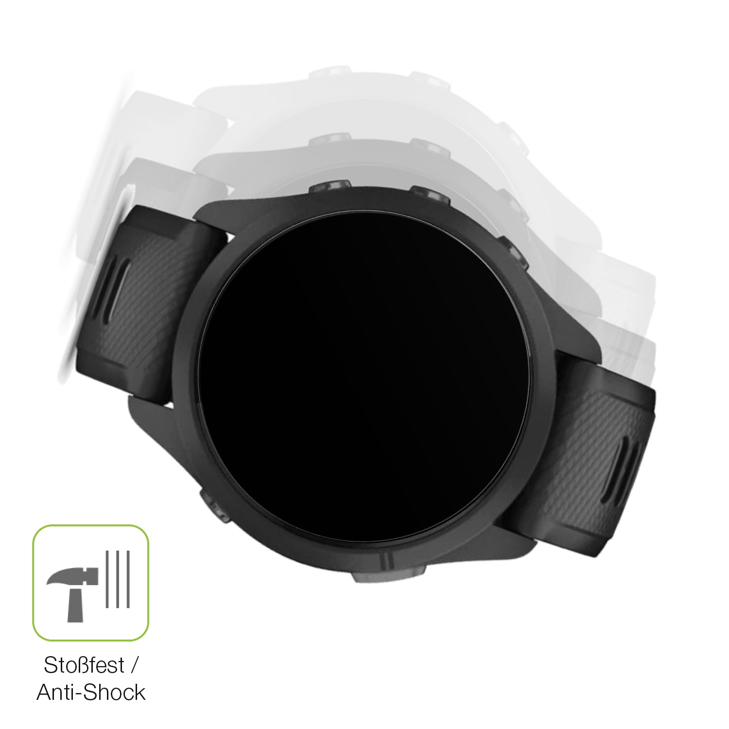 Schutz gegen Kratzer auf dem Garmin Forerunner 265s 42mm Glas durch Schlüssel, Stöße gegen die Tischkante oder Stürze