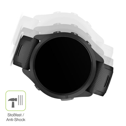 Schutz gegen Kratzer auf dem Garmin Forerunner 265s 42mm Glas durch Schlüssel, Stöße gegen die Tischkante oder Stürze