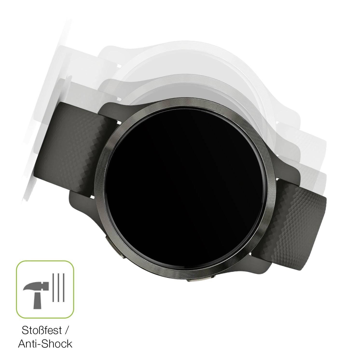 Schutz gegen Kratzer auf dem Garmin Venu 2s Glas durch Schlüssel, Stöße gegen die Tischkante oder Stürze