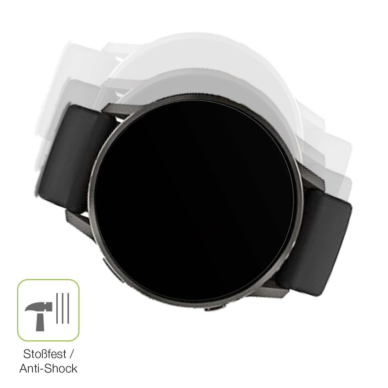 Schutz gegen Kratzer auf dem Garmin Venu 4 41mm Glas durch Schlüssel, Stöße gegen die Tischkante oder Stürze