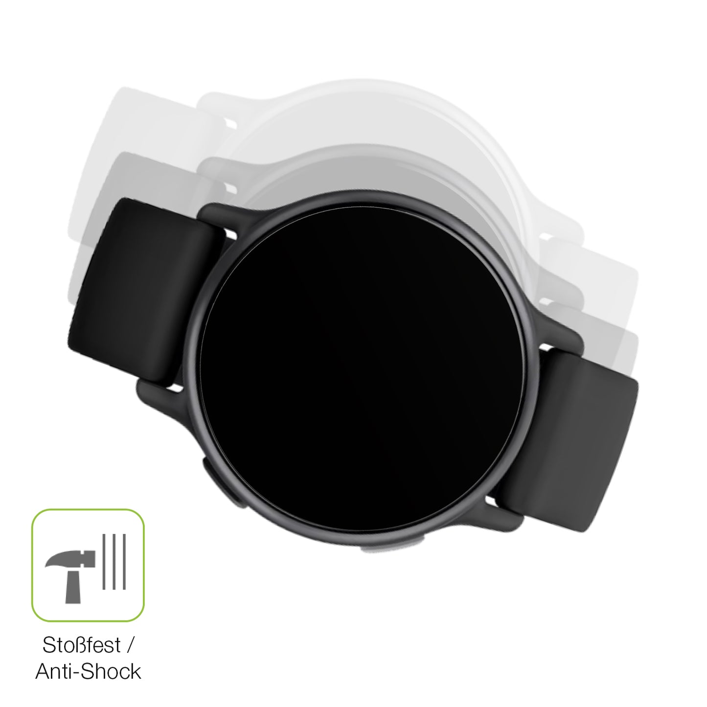 Schutz gegen Kratzer auf dem Garmin Vivoactive 5 Glas durch Schlüssel, Stöße gegen die Tischkante oder Stürze