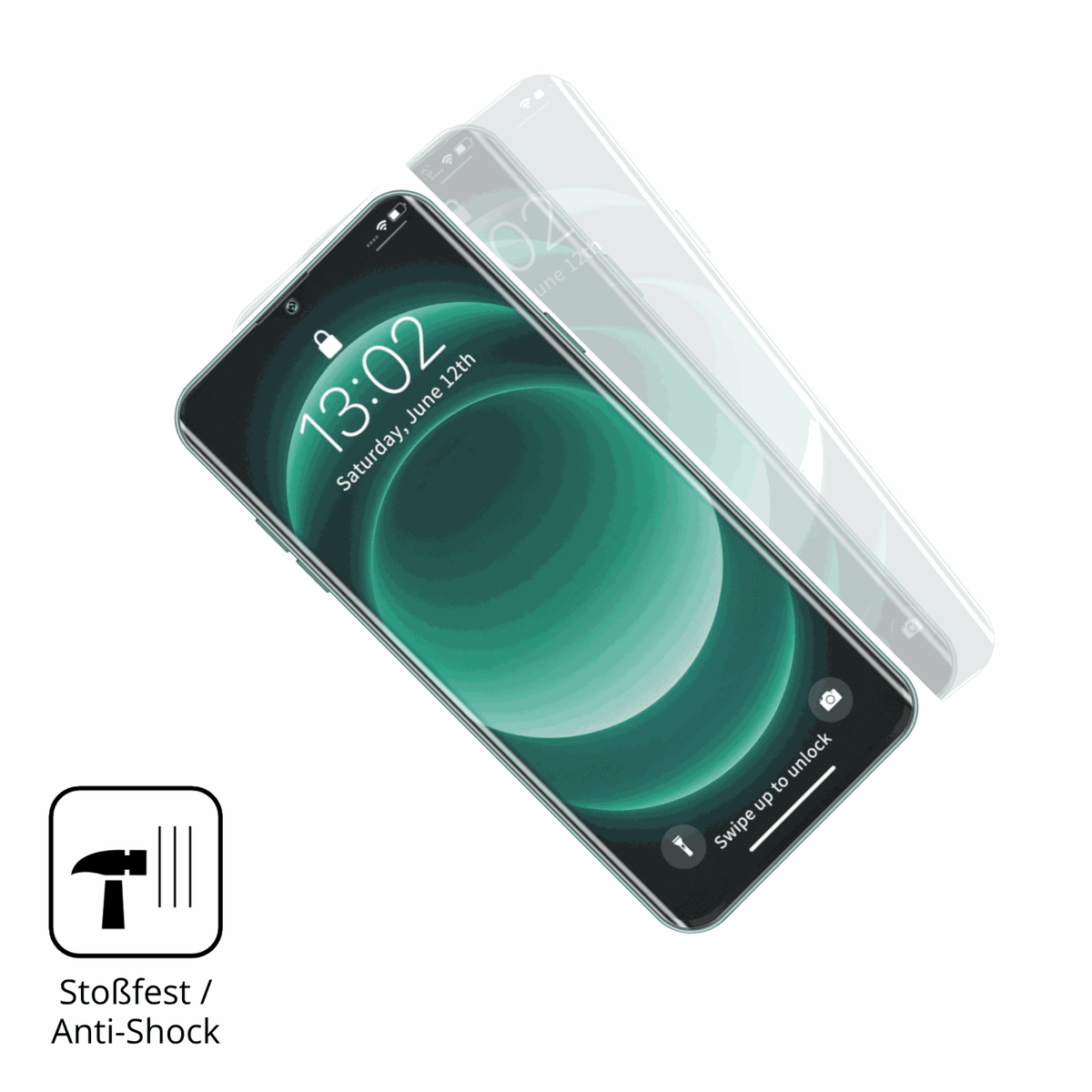 Schutz gegen Kratzer auf dem GFive Note 25 Ultra Glas durch Schlüssel, Stöße gegen die Tischkante oder Stürze