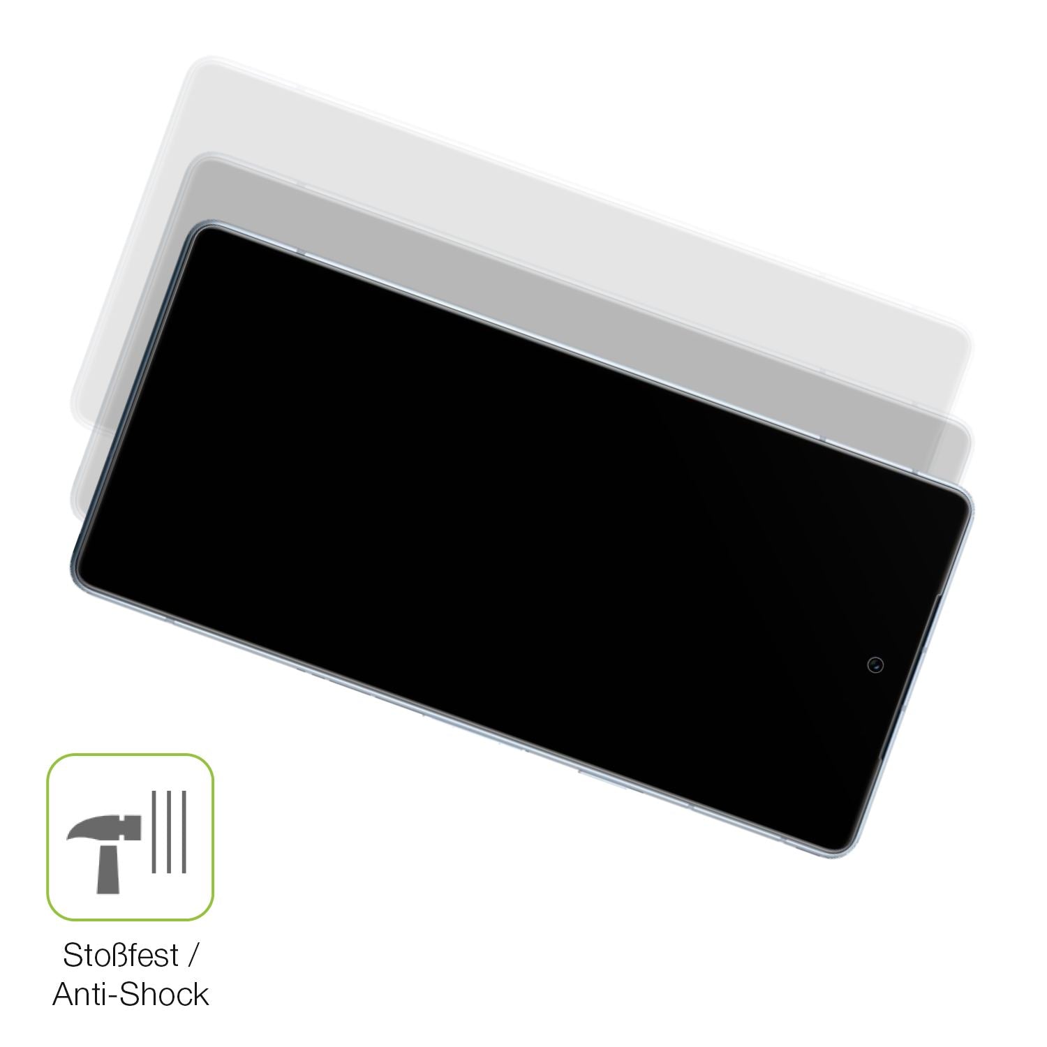 Schutz gegen Kratzer auf dem Google Pixel 7a Glas durch Schlüssel, Stöße gegen die Tischkante oder Stürze