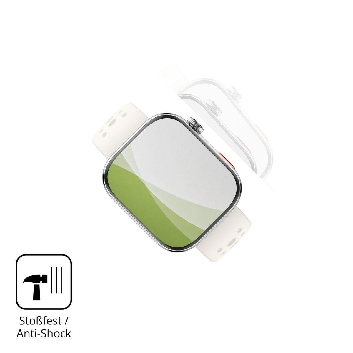 Schutz gegen Kratzer auf dem Haylou Watch Hyper Glas durch Schlüssel, Stöße gegen die Tischkante oder Stürze