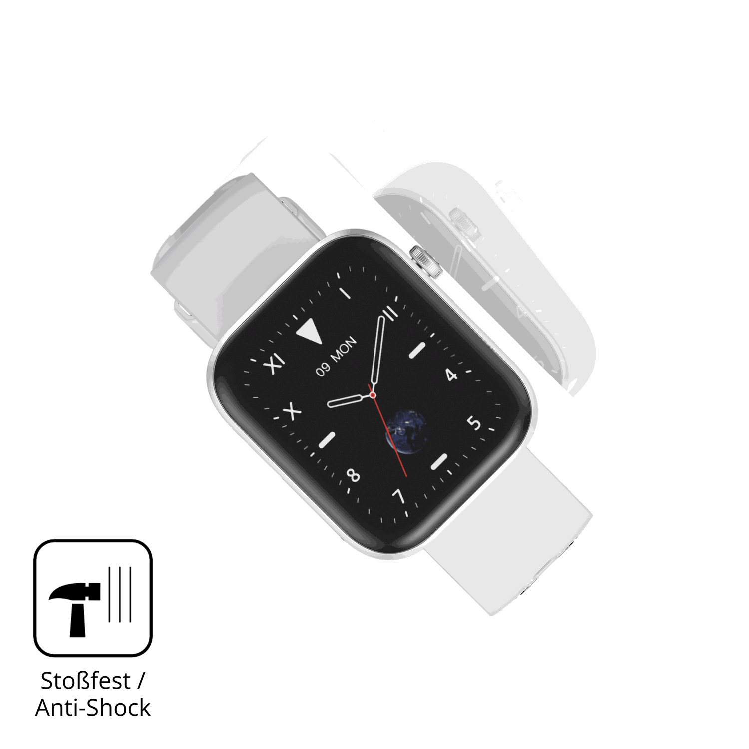 Schutz gegen Kratzer auf dem HMD Watch P1 Glas durch Schl�ssel, St��e gegen die Tischkante oder St�rze
