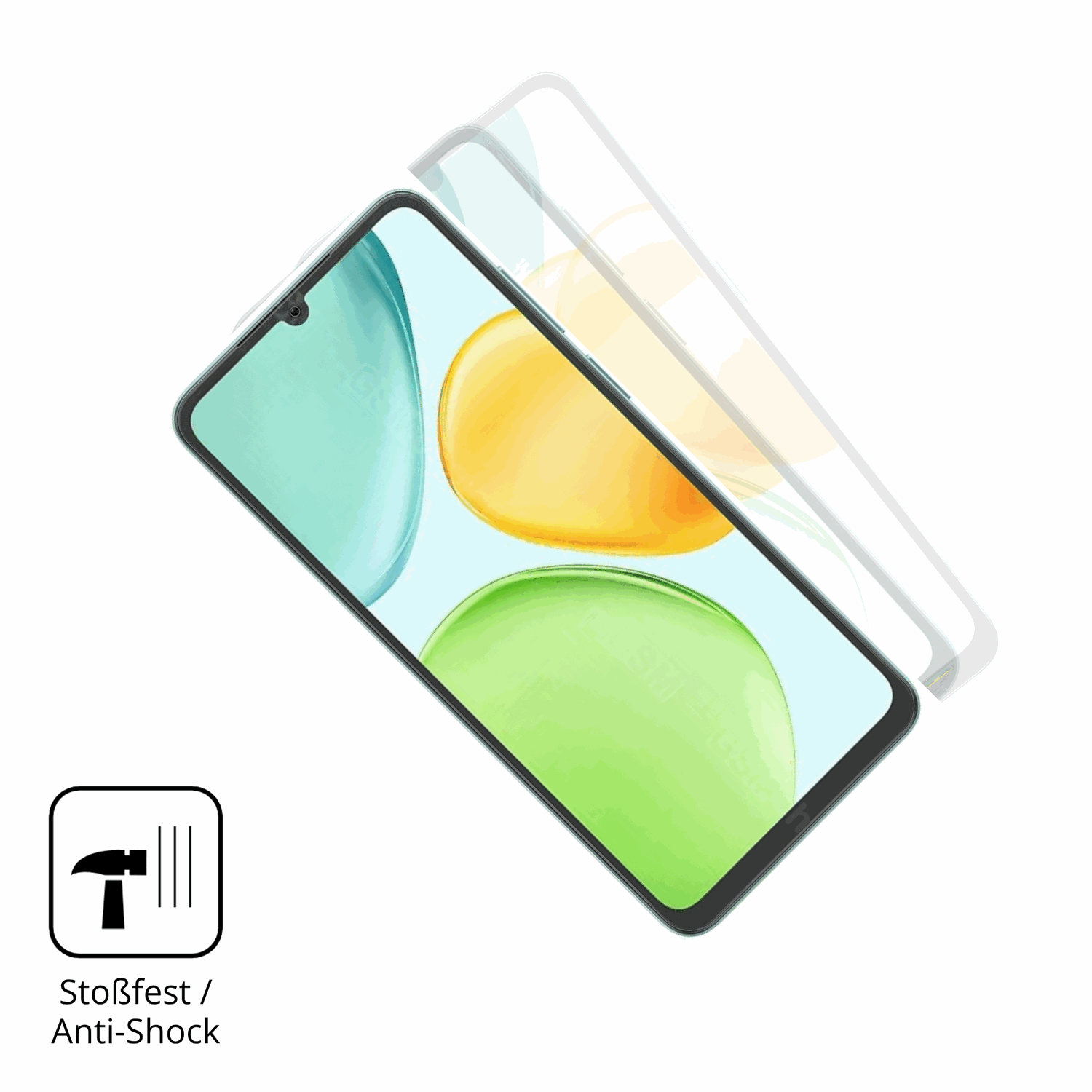 Schutz gegen Kratzer auf dem Honor X6d 5G Glas durch Schlüssel, Stöße gegen die Tischkante oder Stürze