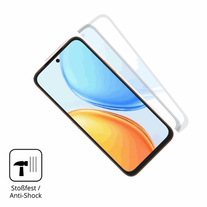 Schutz gegen Kratzer auf dem Honor X7e Glas durch Schlüssel, Stöße gegen die Tischkante oder Stürze