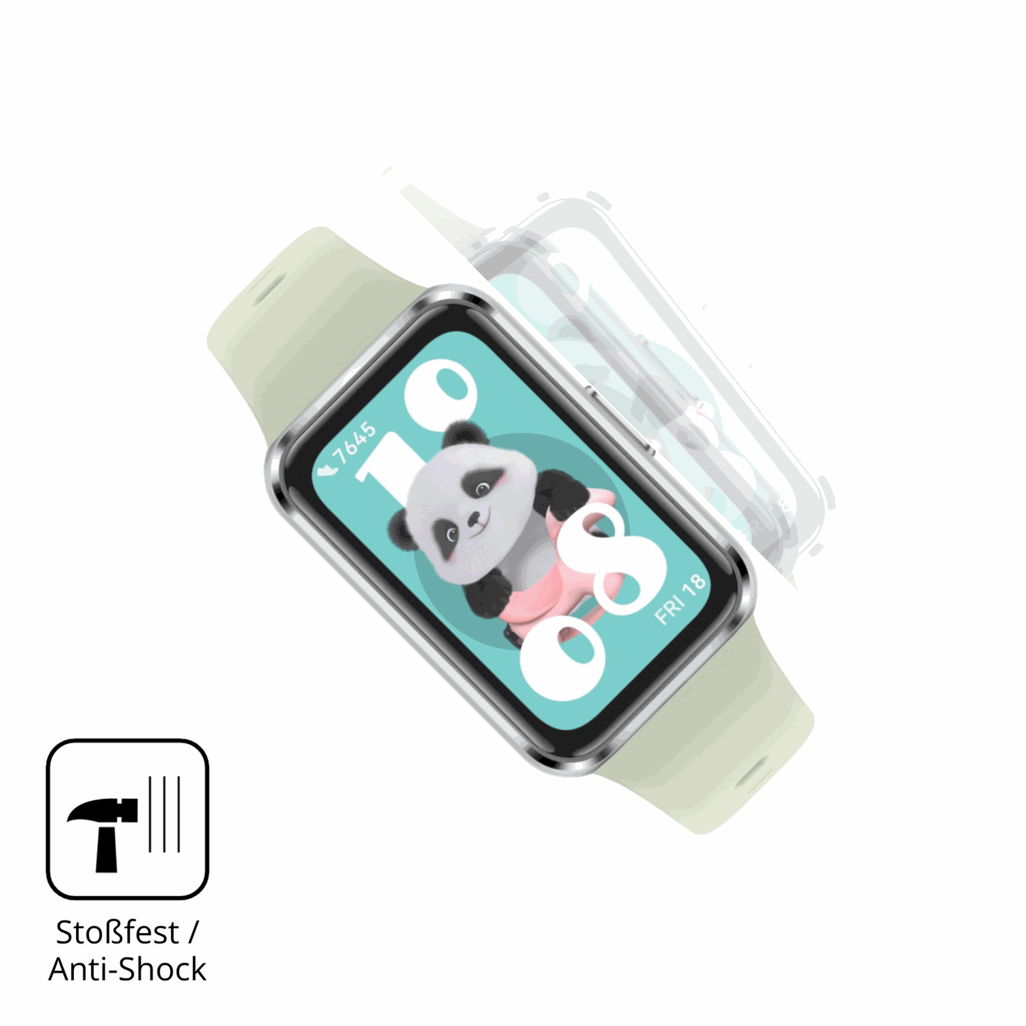 Schutz gegen Kratzer auf dem Huawei Band 11 Glas durch Schl�ssel, St��e gegen die Tischkante oder St�rze