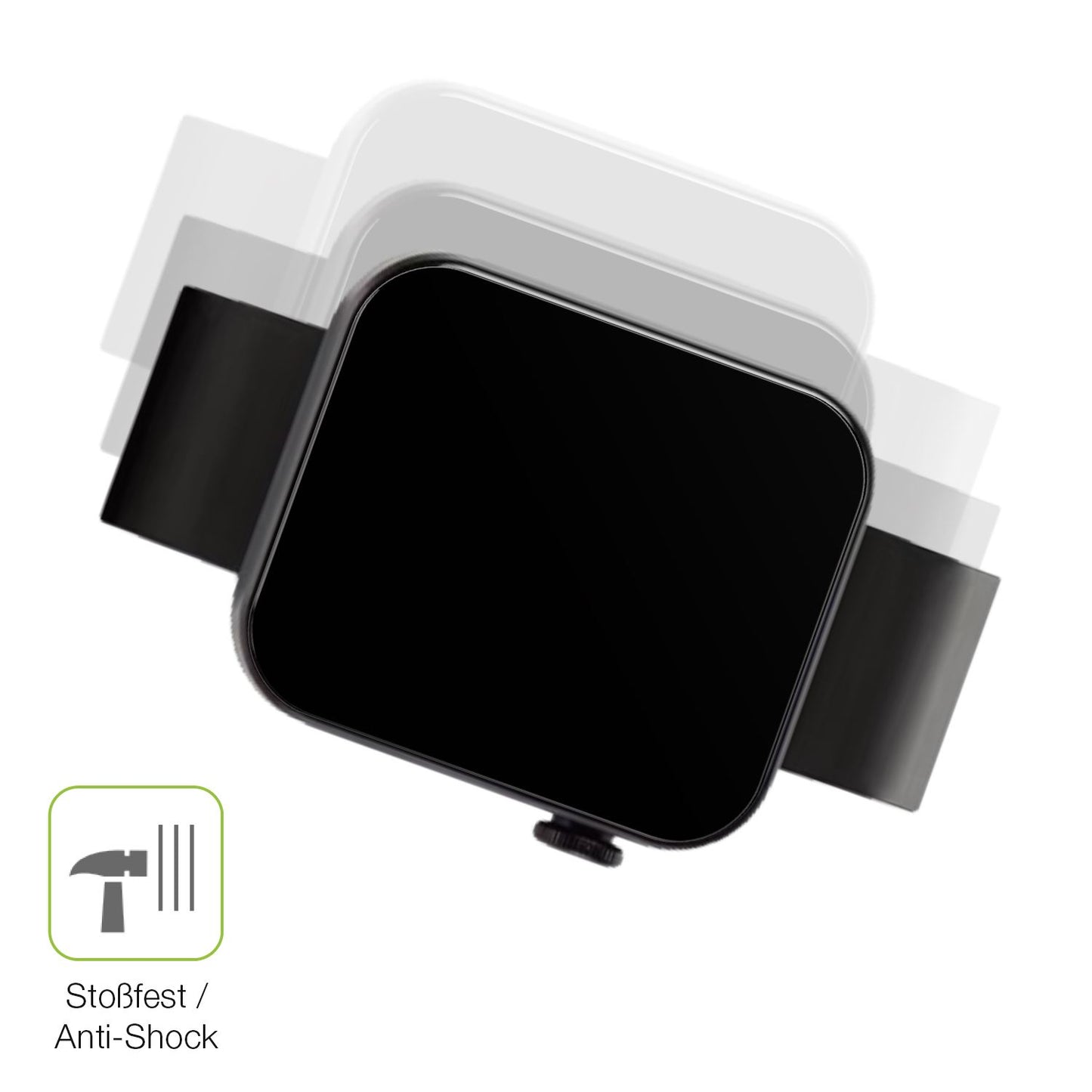 Schutz gegen Kratzer auf dem Kendox Life Tracker Glas durch Schlüssel, Stöße gegen die Tischkante oder Stürze