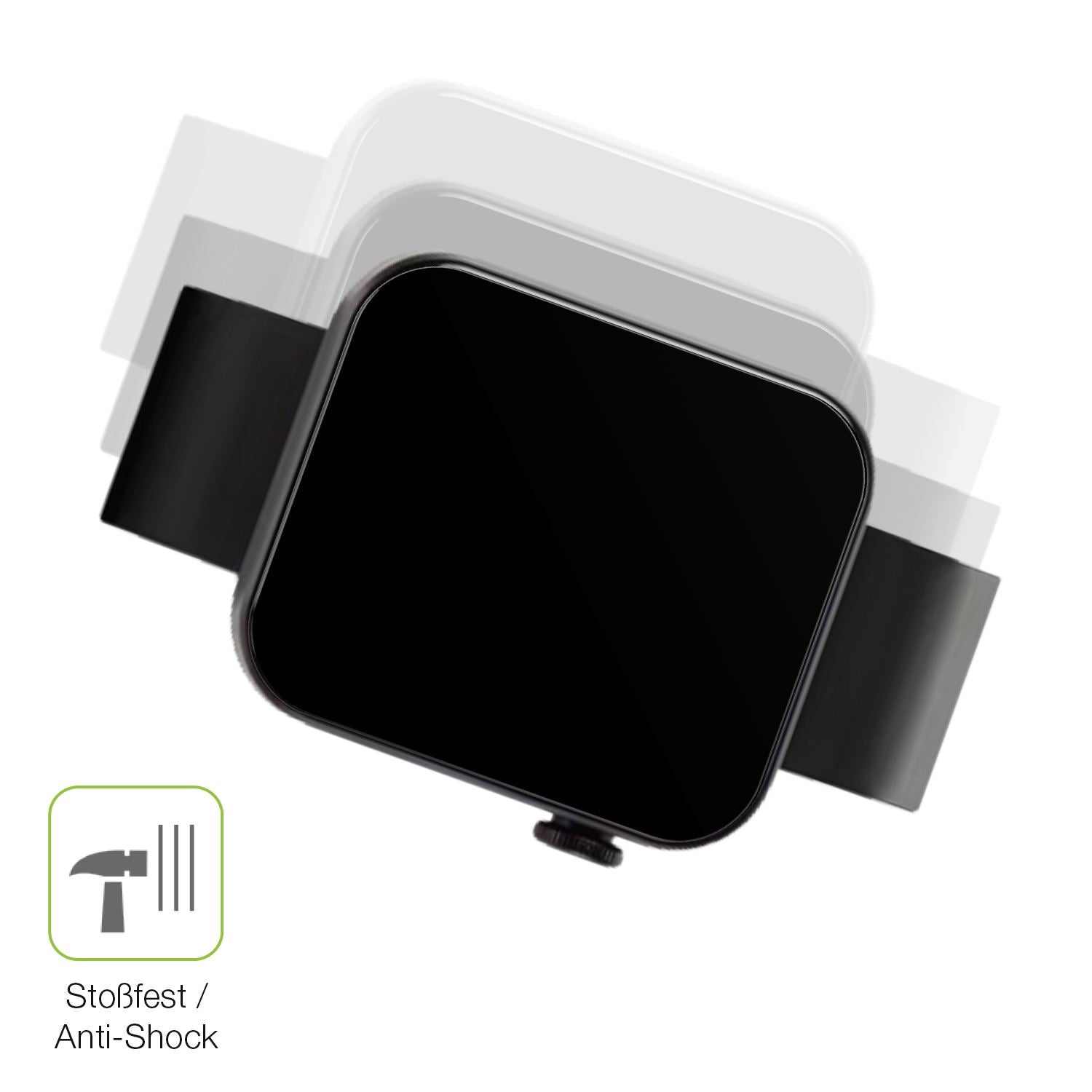 Schutz gegen Kratzer auf dem Kendox Life Tracker Glas durch Schlüssel, Stöße gegen die Tischkante oder Stürze
