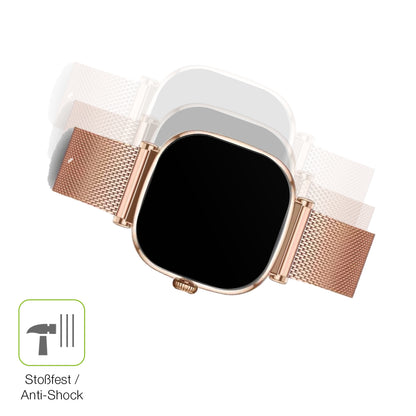 Schutz gegen Kratzer auf dem KSIX Iria Smartwatch 1.7 Zoll Glas durch Schlüssel, Stöße gegen die Tischkante oder Stürze