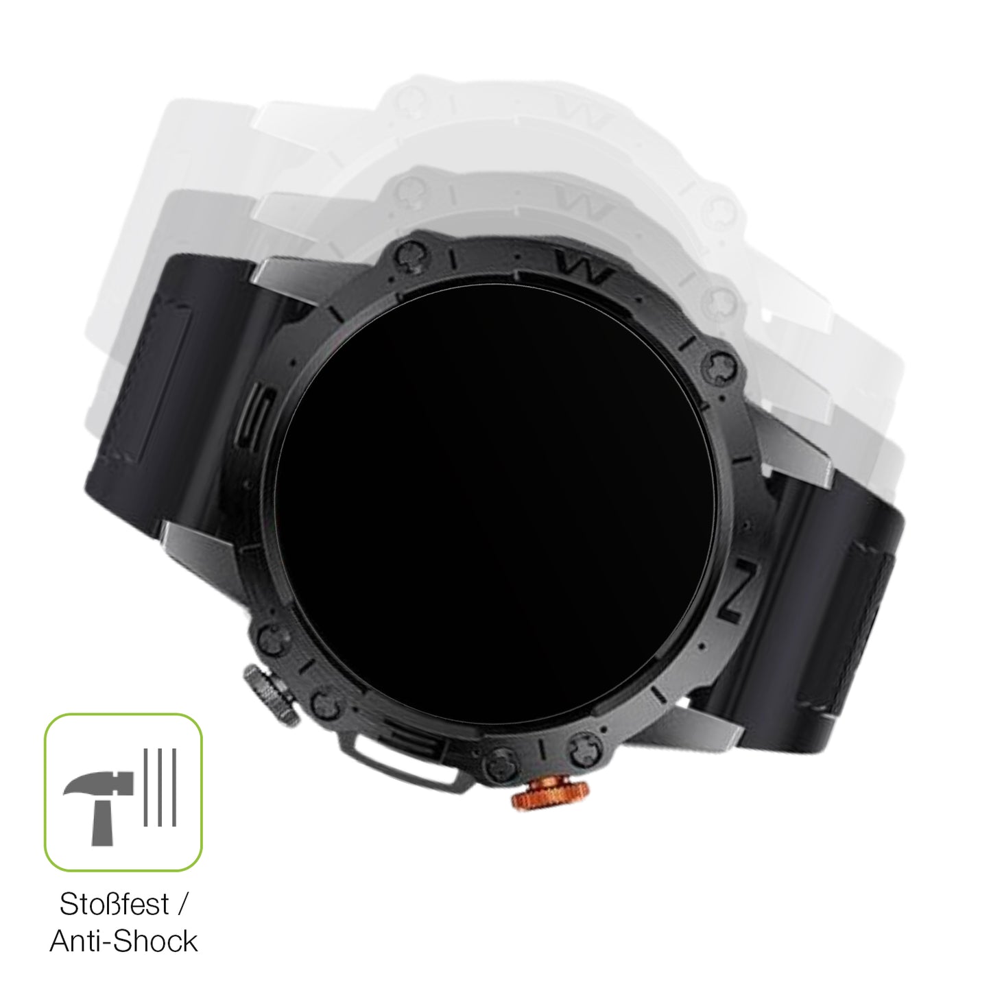 Schutz gegen Kratzer auf dem LIGE Smart Sports Watch I10 Glas durch Schlüssel, Stöße gegen die Tischkante oder Stürze