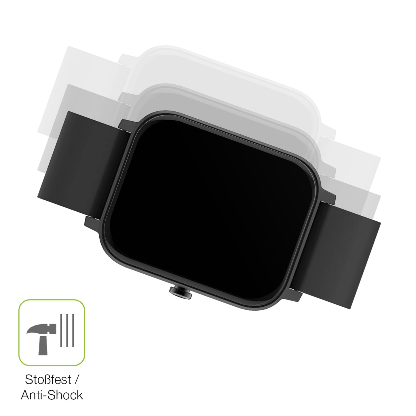 Schutz gegen Kratzer auf dem Matast Smartwatch Glas durch Schlüssel, Stöße gegen die Tischkante oder Stürze
