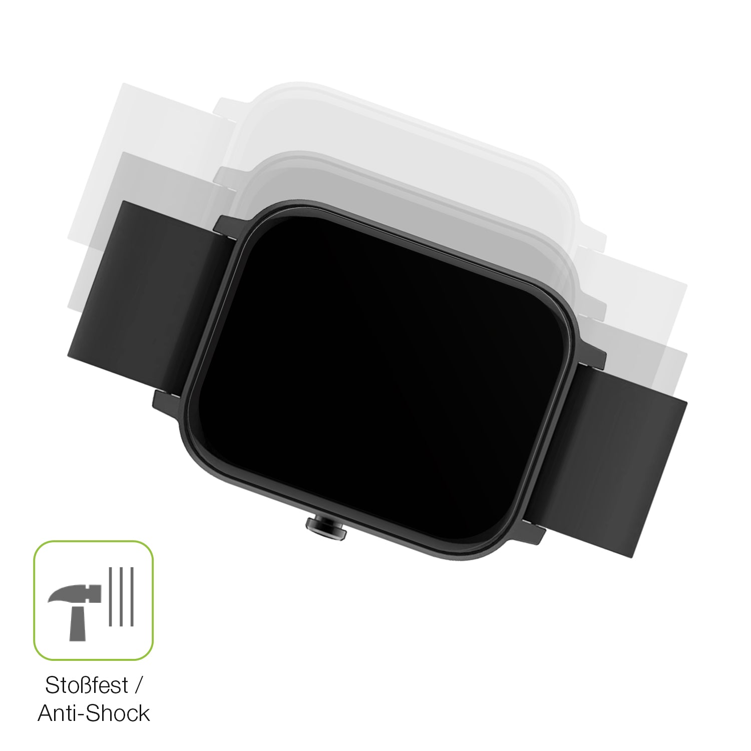 Schutz gegen Kratzer auf dem Matast Smartwatch Glas durch Schlüssel, Stöße gegen die Tischkante oder Stürze