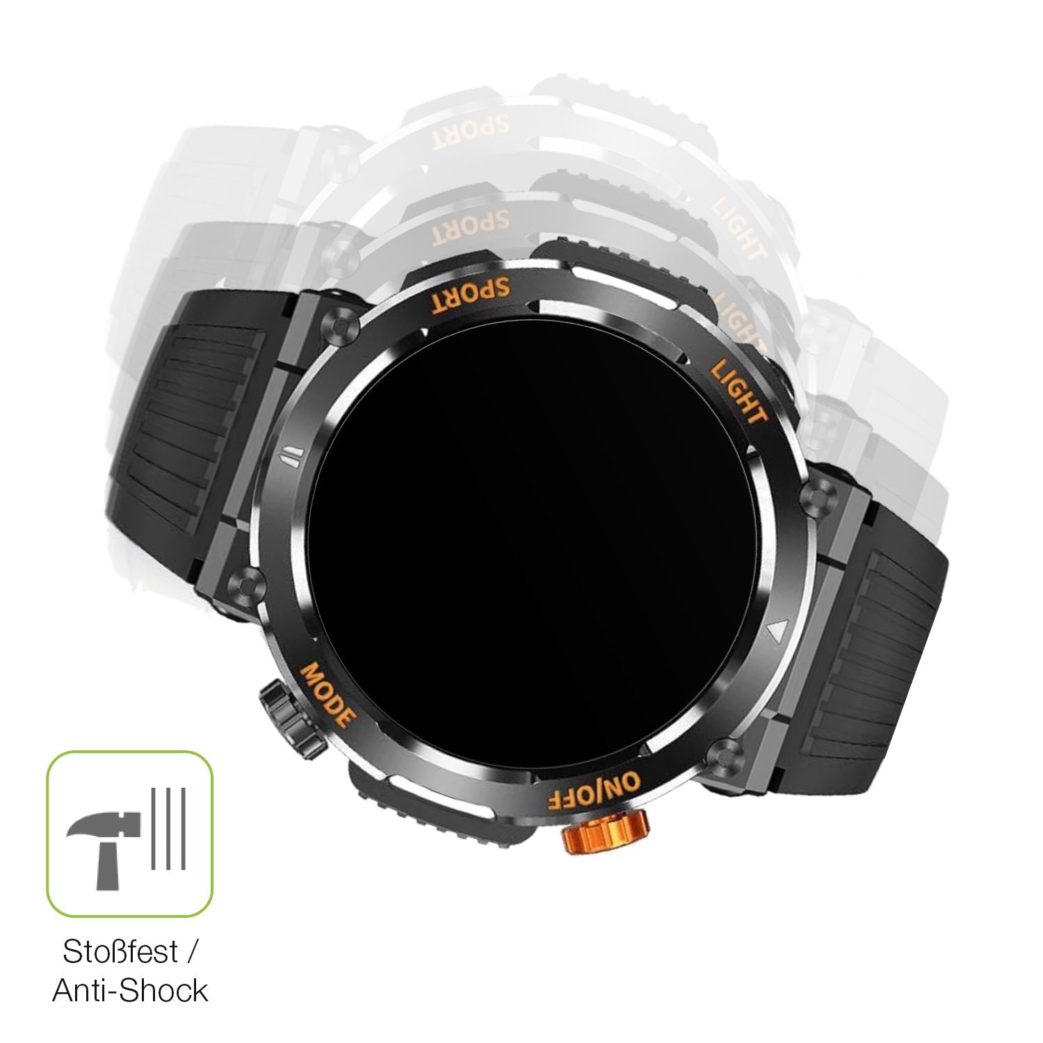 Schutz gegen Kratzer auf dem MEGALITH K52 Fitness Tracker Glas durch Schlüssel, Stöße gegen die Tischkante oder Stürze