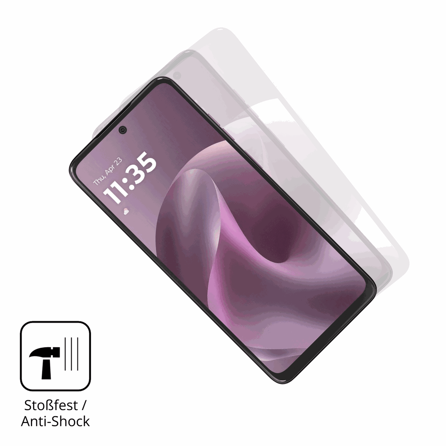 Schutz gegen Kratzer auf dem Motorola Moto G17 Glas durch Schl�ssel, St��e gegen die Tischkante oder St�rze