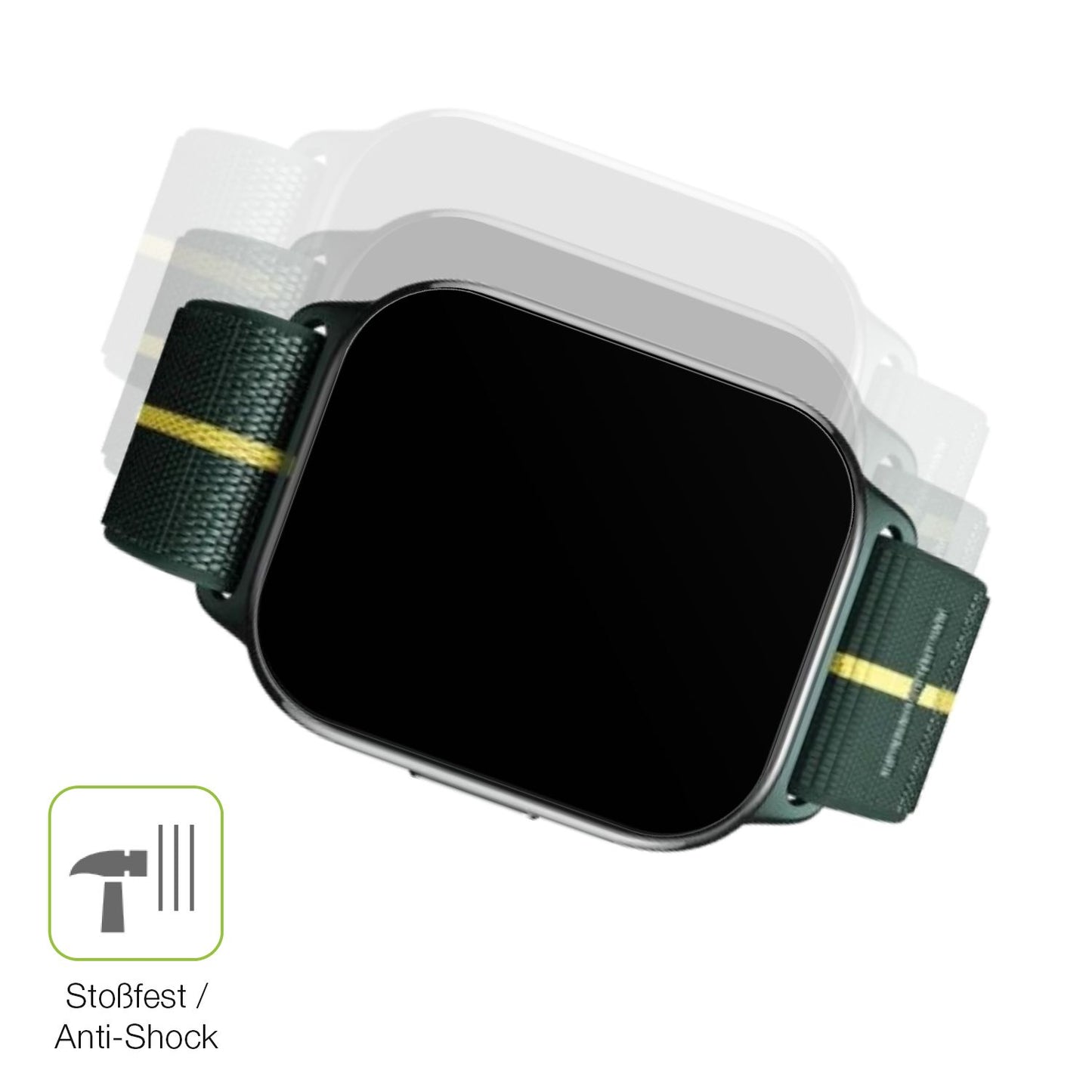 Schutz gegen Kratzer auf dem Motorola Moto Watch Fit 1.9 Zoll Glas durch Schlüssel, Stöße gegen die Tischkante oder Stürze