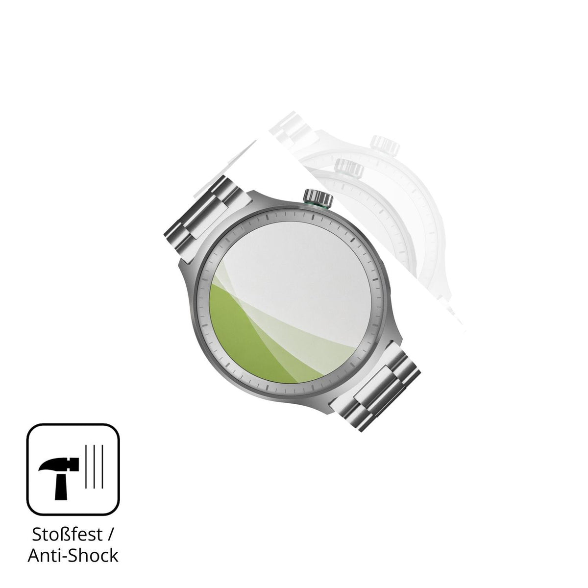 Schutz gegen Kratzer auf dem Motorola Moto Watch Premium Glas durch Schlüssel, Stöße gegen die Tischkante oder Stürze