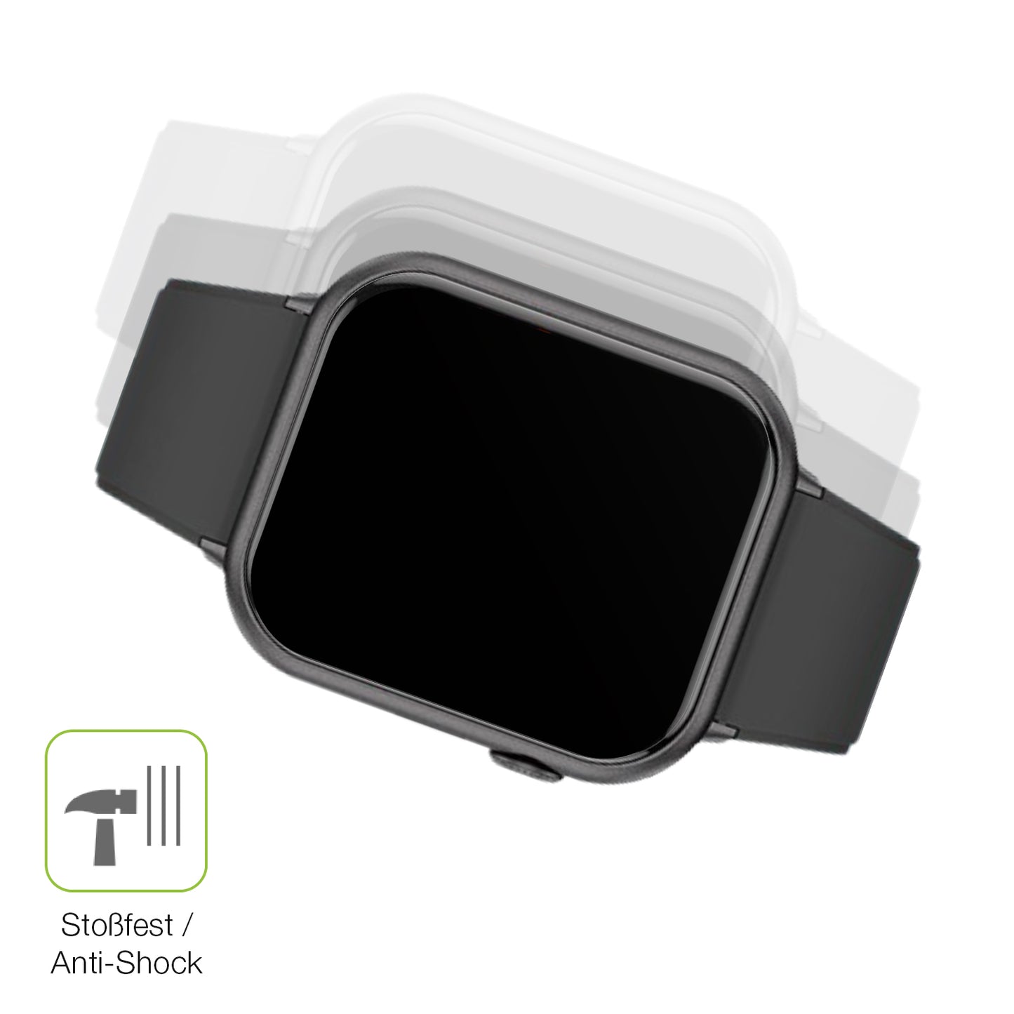Schutz gegen Kratzer auf dem Mutoy Smartwatch 1.83 Zoll Glas durch Schlüssel, Stöße gegen die Tischkante oder Stürze