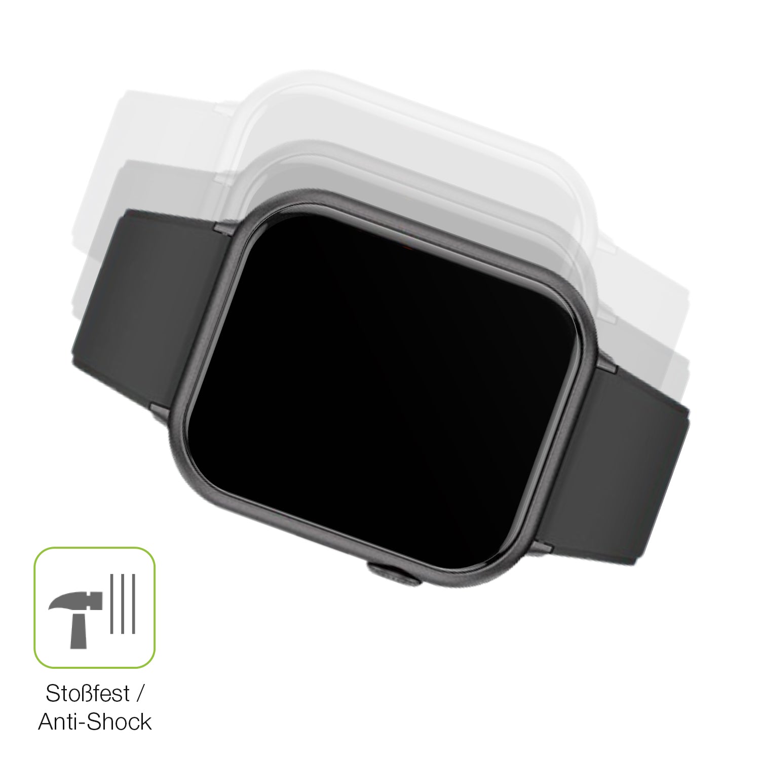Schutz gegen Kratzer auf dem Mutoy Smartwatch 1.83 Zoll Glas durch Schlüssel, Stöße gegen die Tischkante oder Stürze