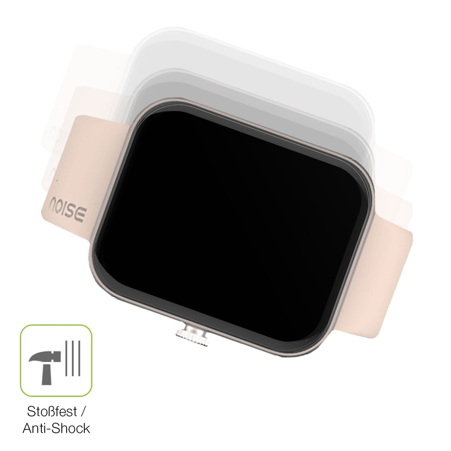 Schutz gegen Kratzer auf dem Noise Colorfit Pulse Grand Glas durch Schlüssel, Stöße gegen die Tischkante oder Stürze