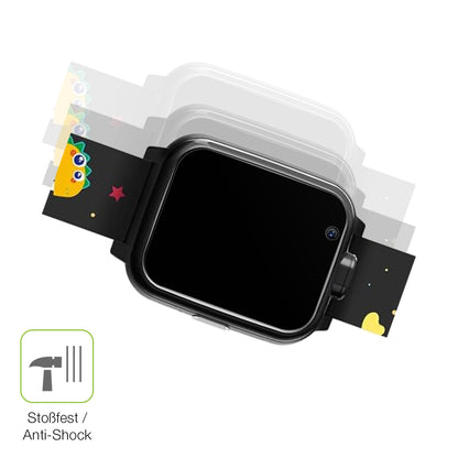 Schutz gegen Kratzer auf dem Okyuk Kinder Smartwatch T13001 Glas durch Schlüssel, Stöße gegen die Tischkante oder Stürze