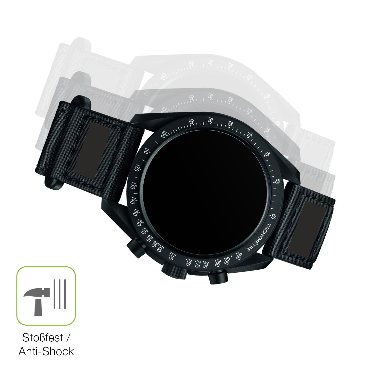 Schutz gegen Kratzer auf dem Omega x Swatch Speedmaster Moonswatch Glas durch Schlüssel, Stöße gegen die Tischkante oder Stürze